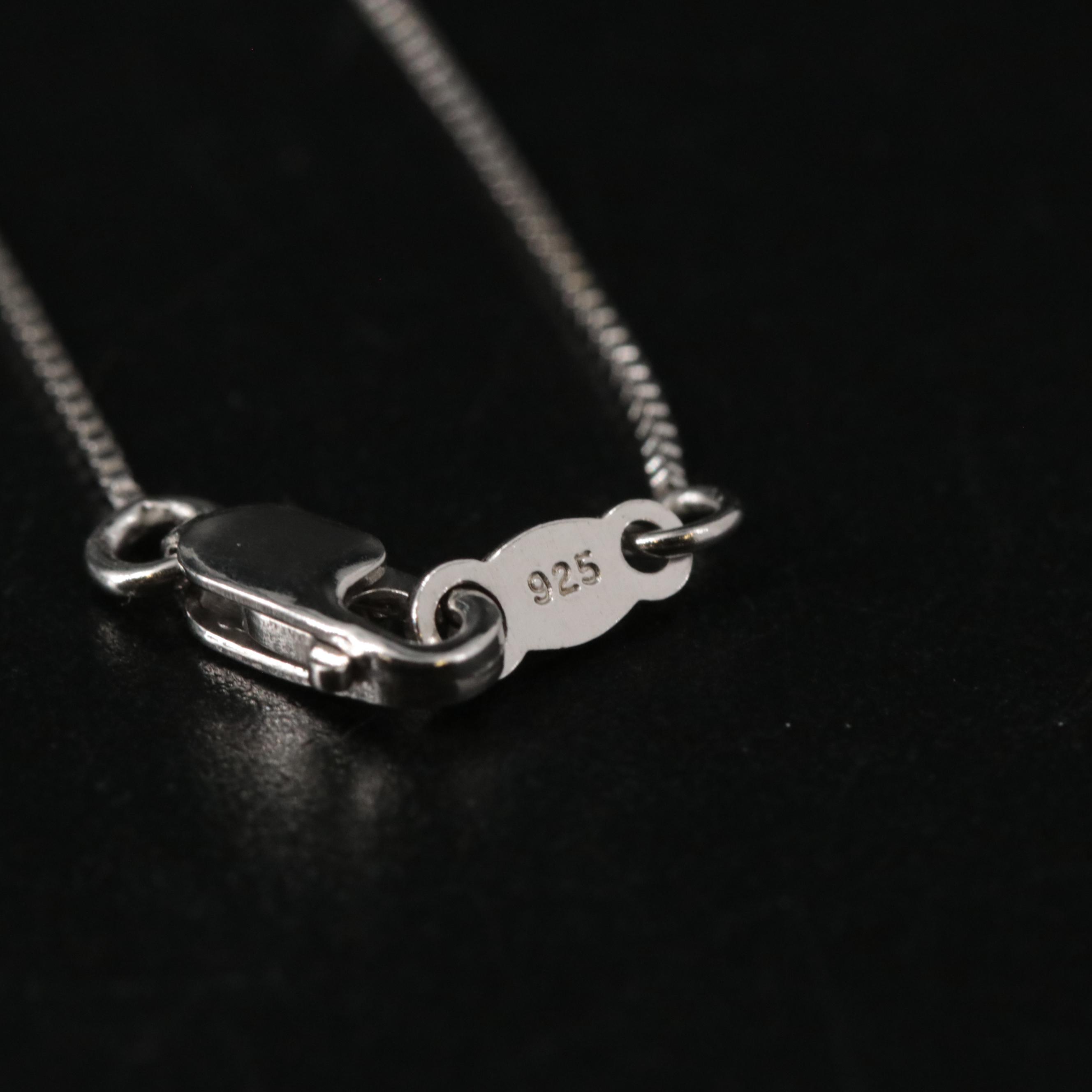 Sterling Sapphire Pendant Necklace