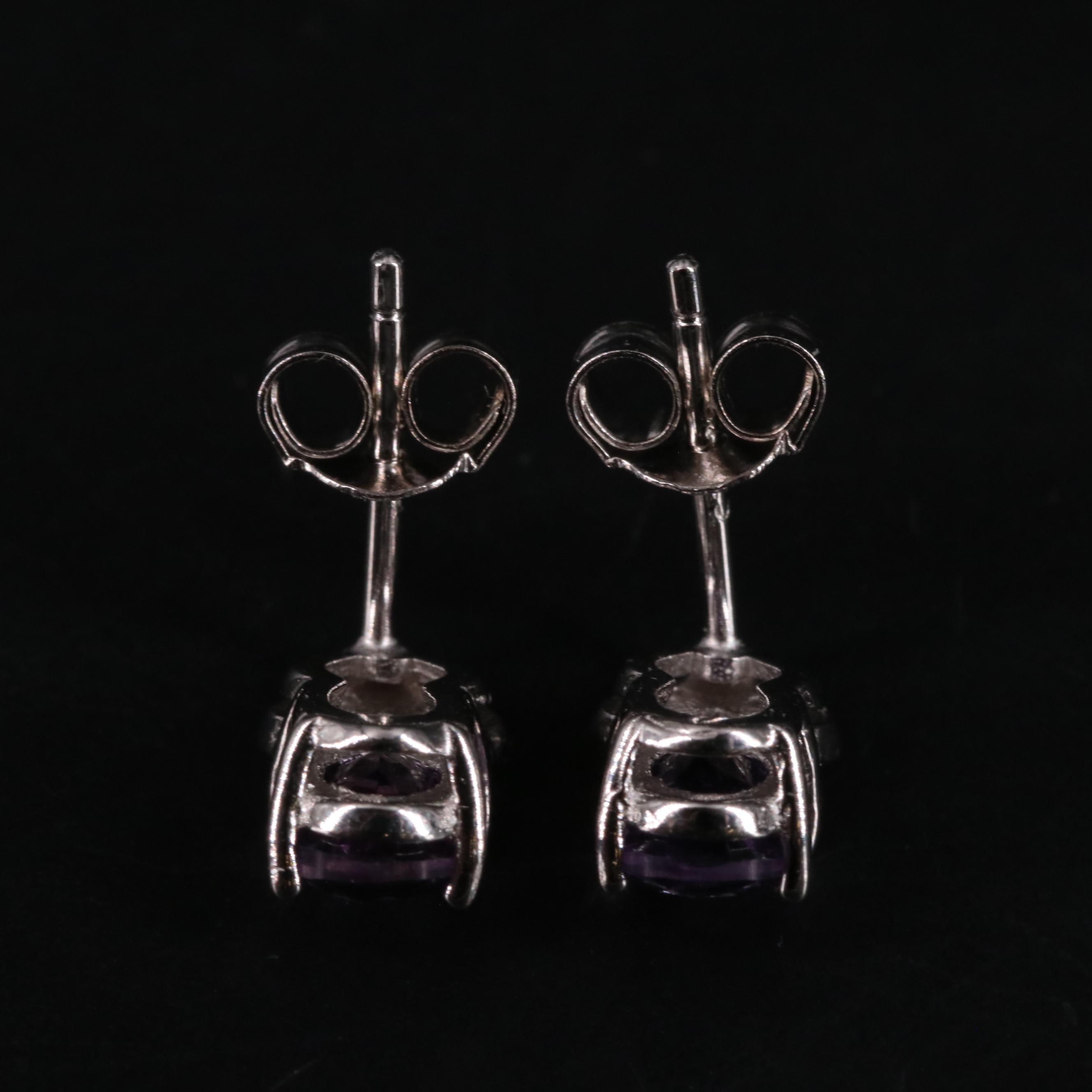 Sterling Silver Amethsyst and Topaz Earrings