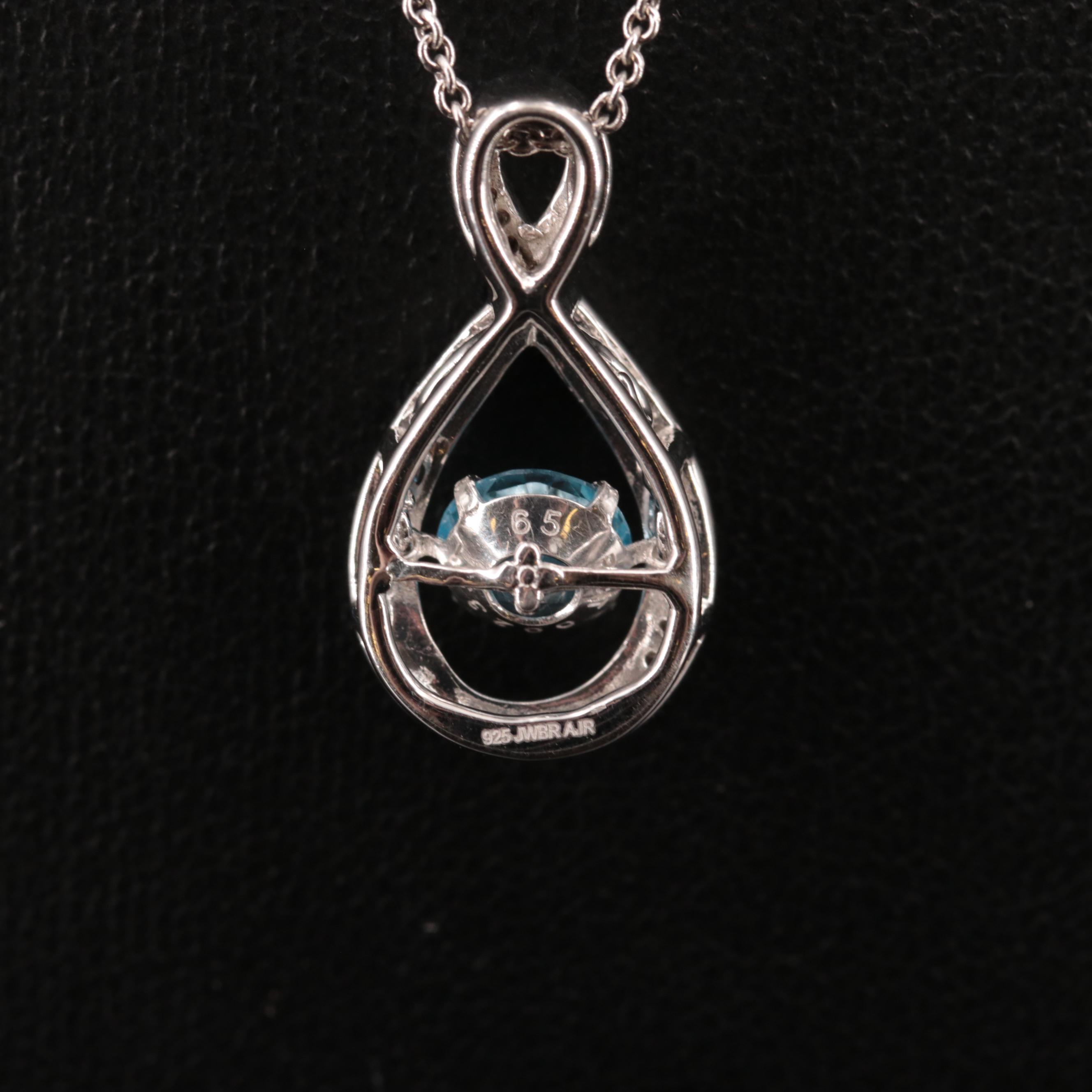 Sterling Silver Topaz and Sapphire Necklace