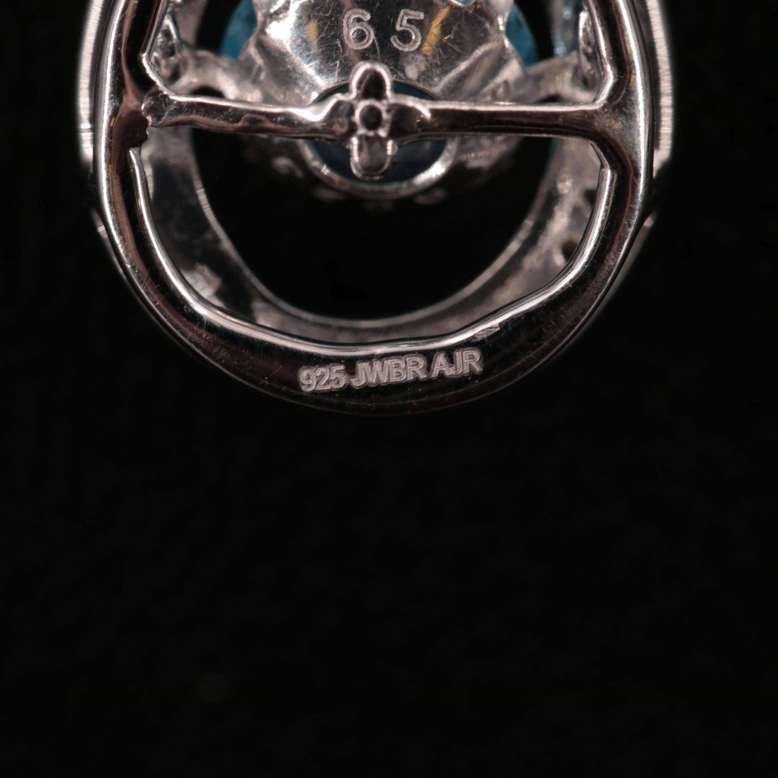 Sterling Silver Topaz and Sapphire Necklace