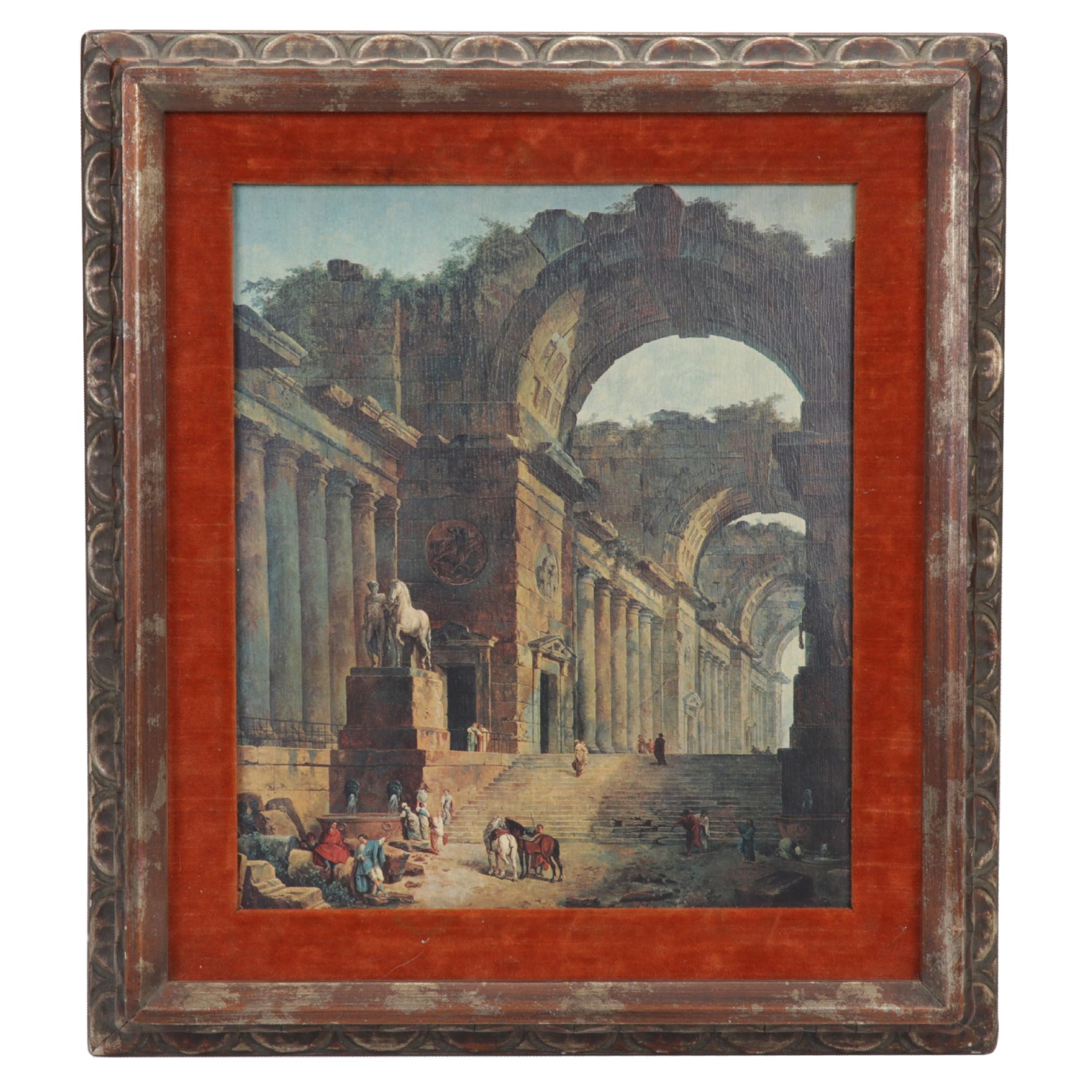 Collotype After Hubert Robert "The Fountains," Mid-20th Century