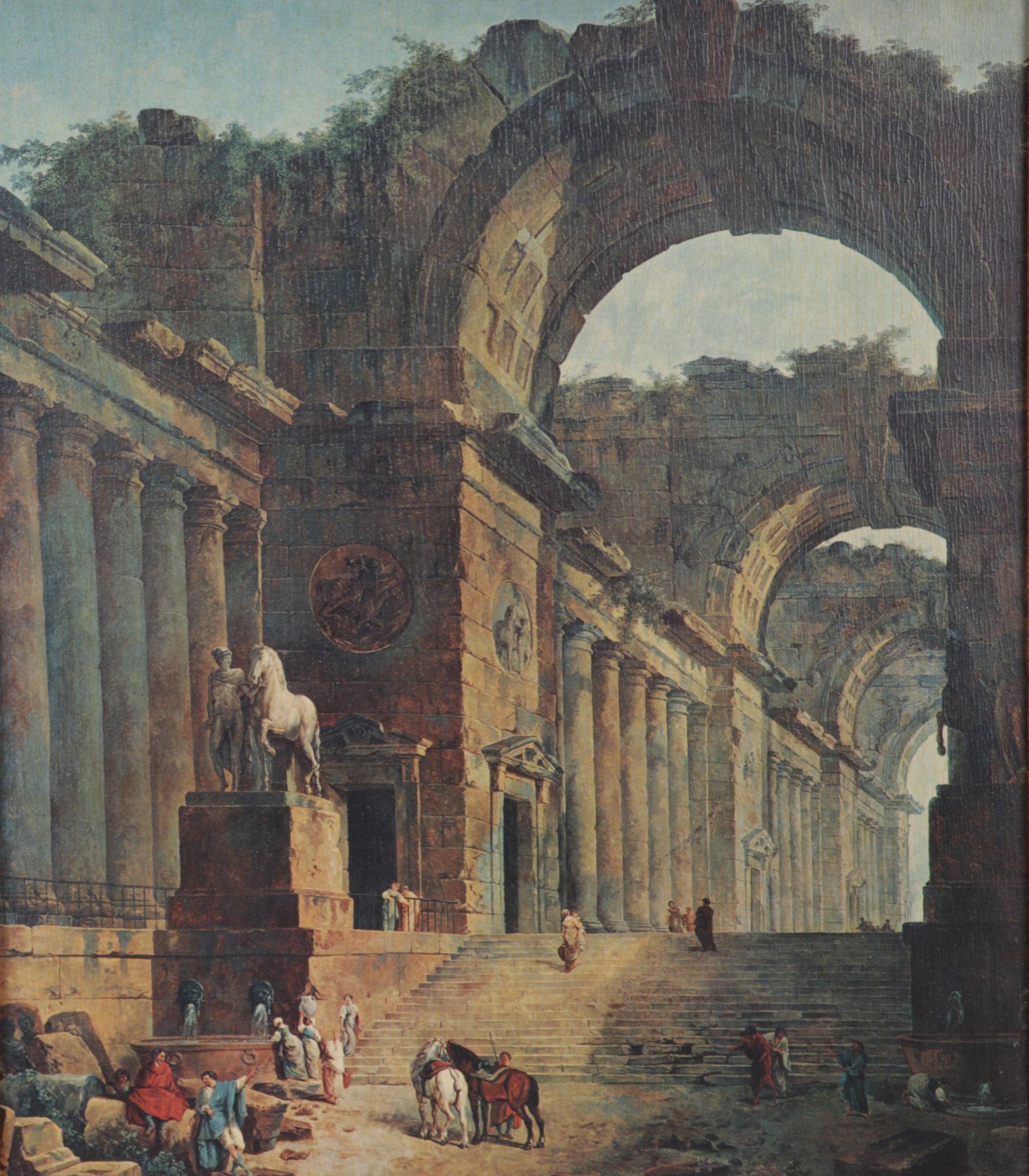 Collotype After Hubert Robert "The Fountains," Mid-20th Century