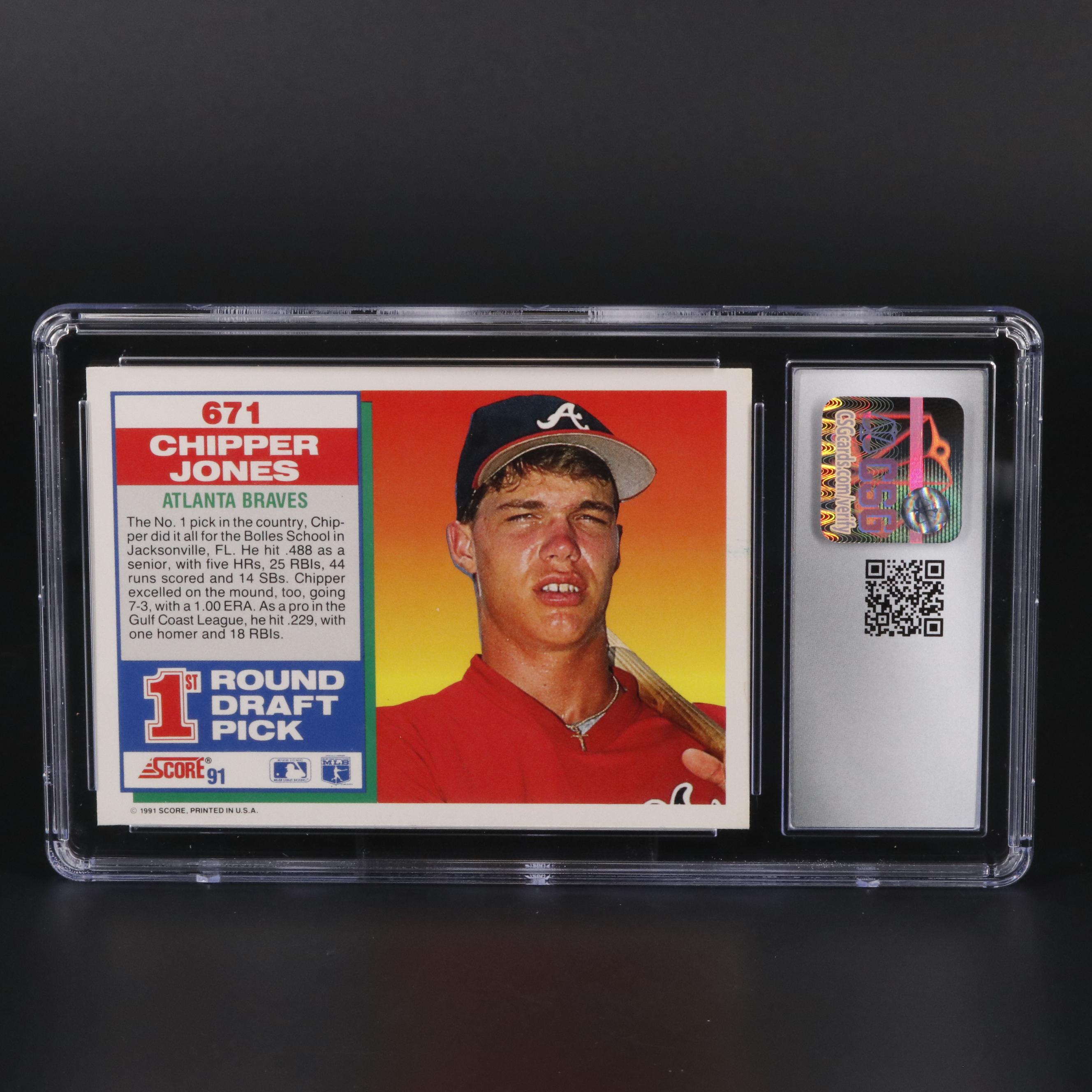 1991 Score Chipper Jones CSG 8.5 Baseball Card