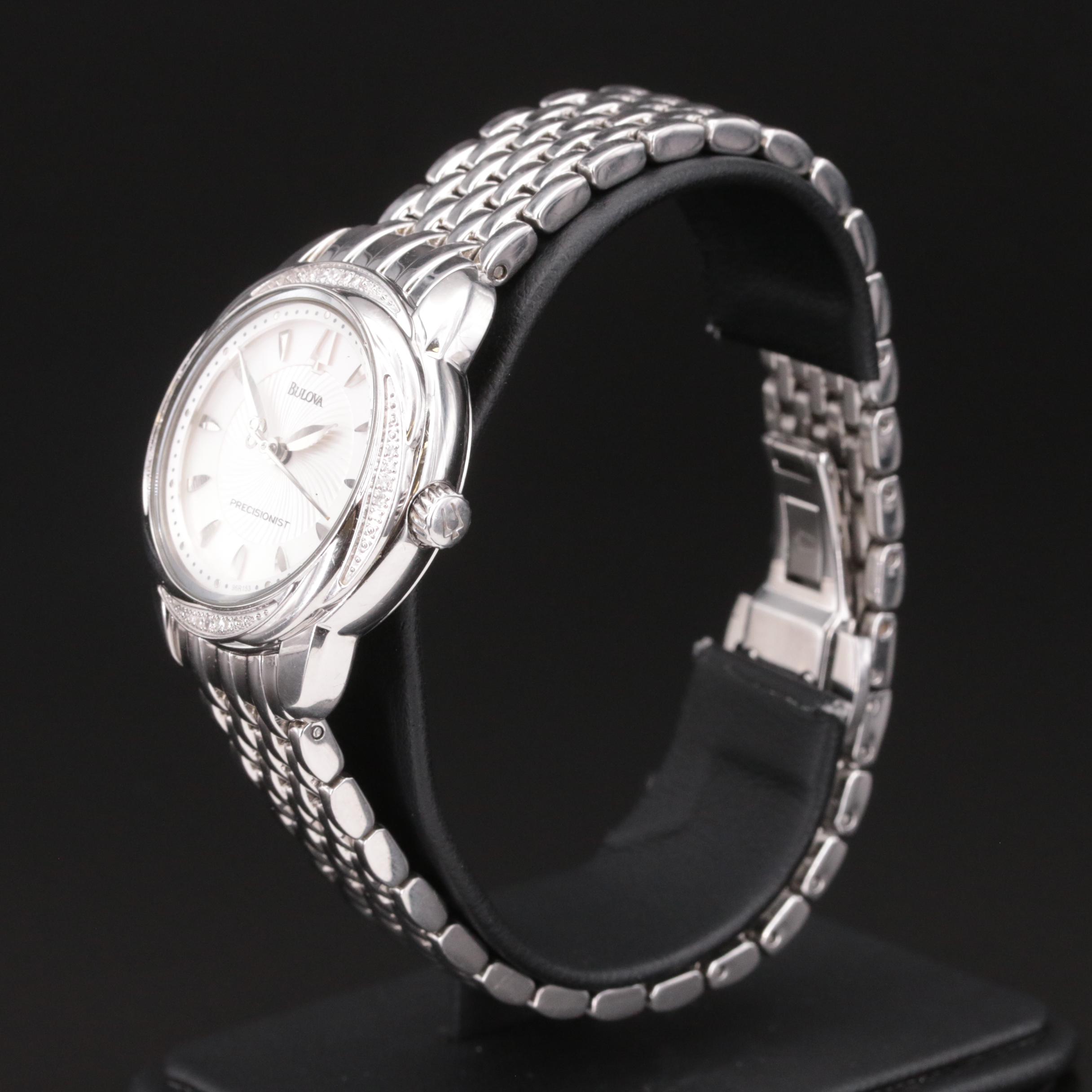 Bulova Precisionist Stainless Steel and Diamond Watch