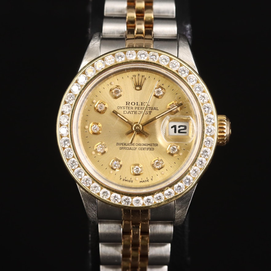 1998 Rolex Oyster Perpetual 1.18 CTW Diamond Wristwatch