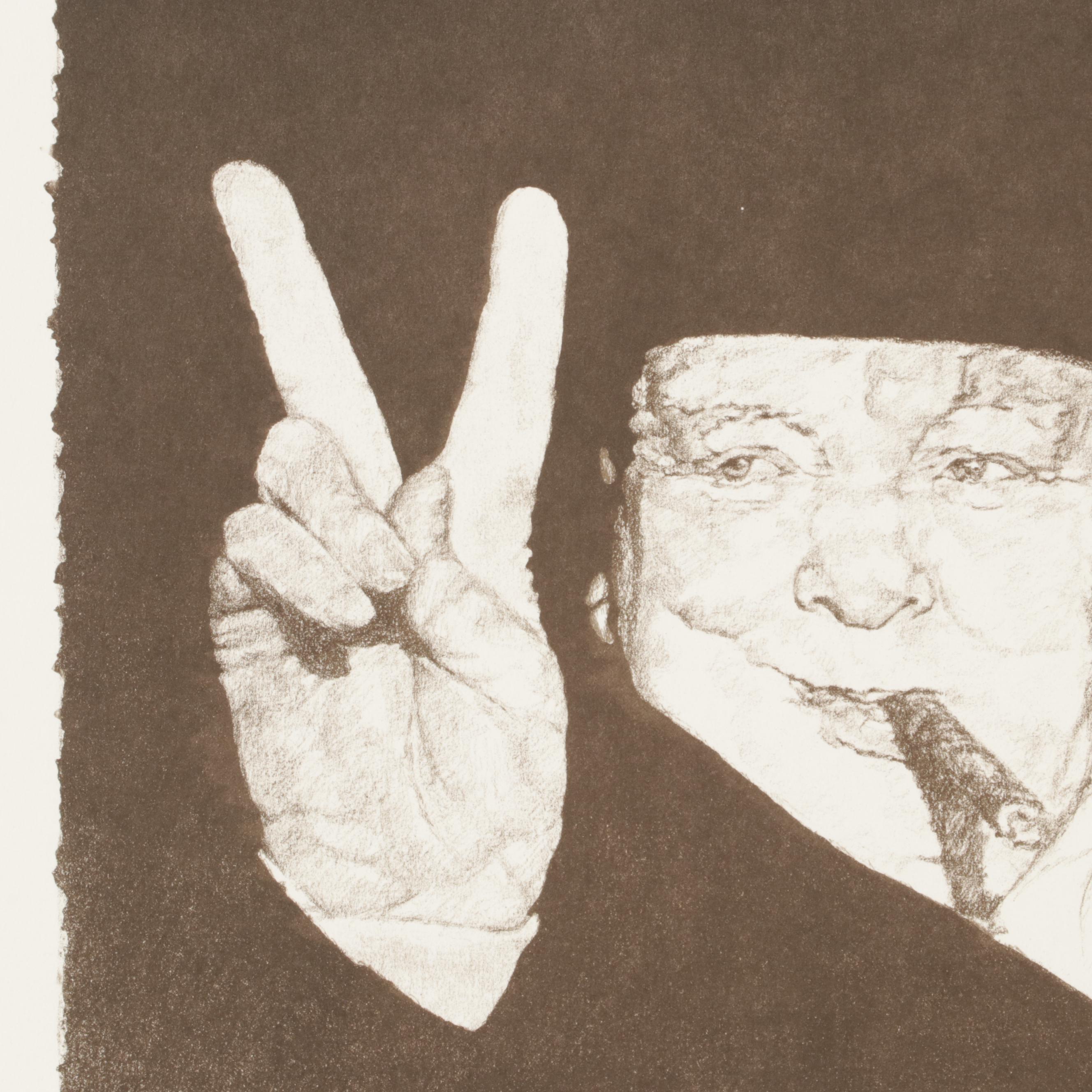 Curtis Hooper and Sarah Churchill Mixed Media Print From "Sir Winston" Suite