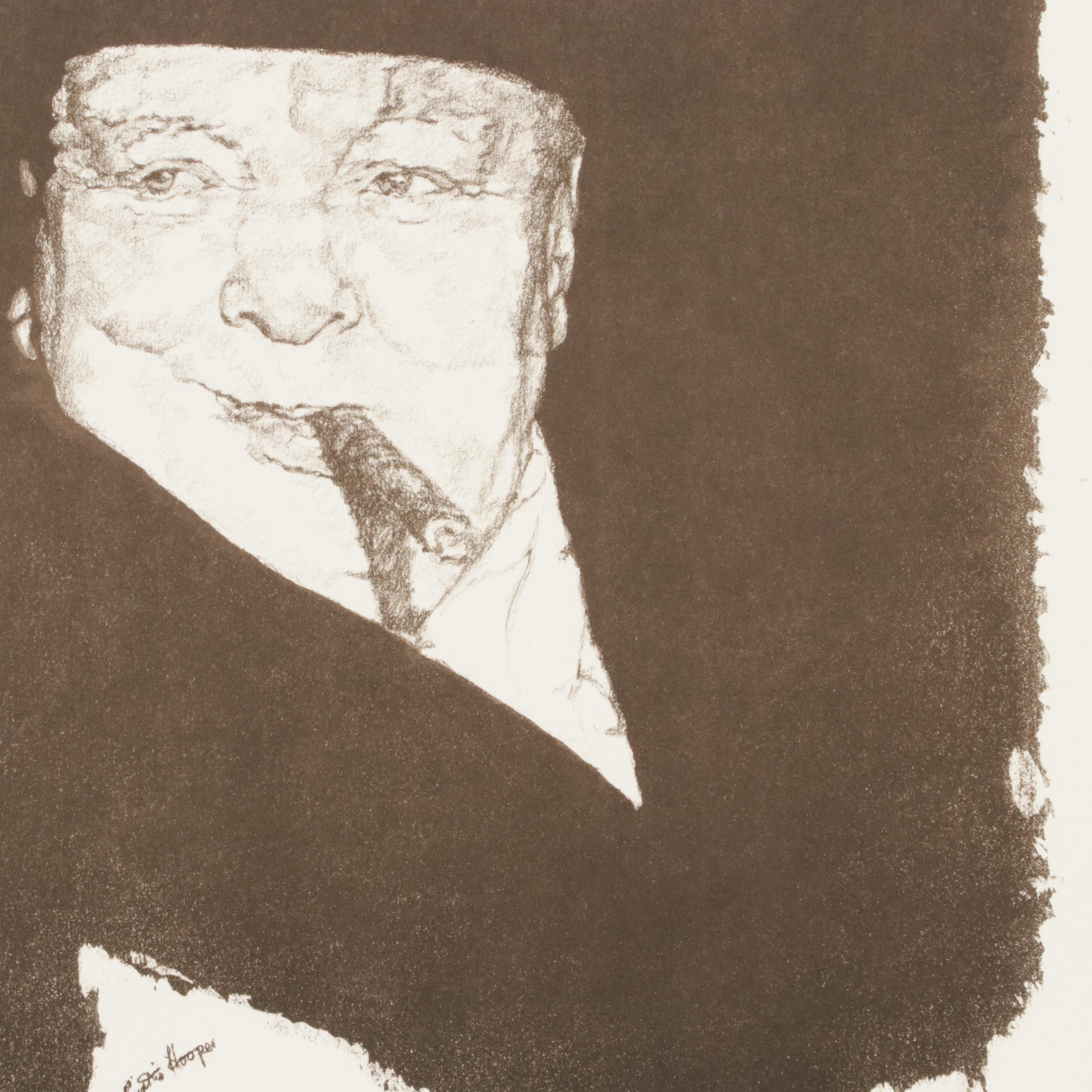 Curtis Hooper and Sarah Churchill Mixed Media Print From "Sir Winston" Suite