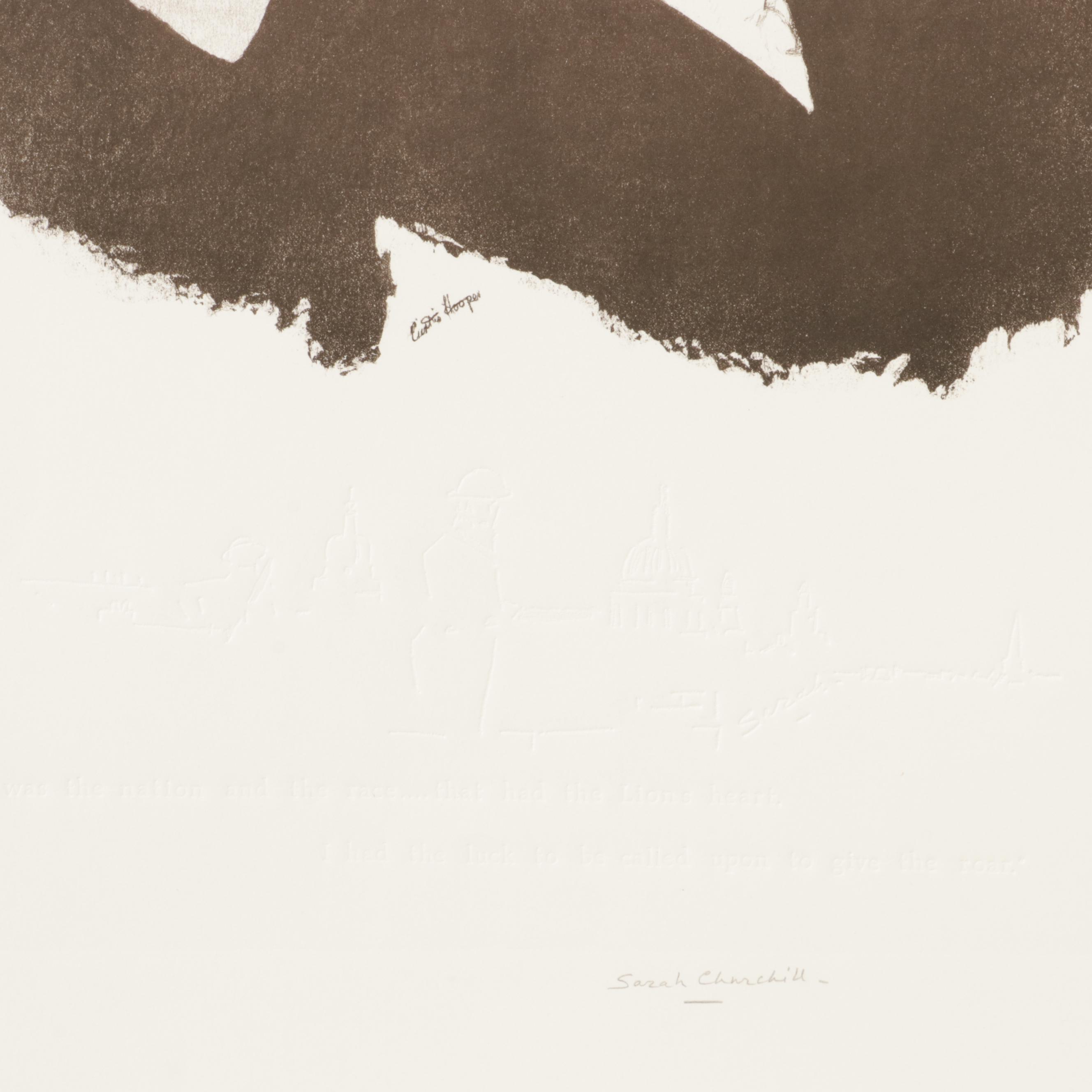 Curtis Hooper and Sarah Churchill Mixed Media Print From "Sir Winston" Suite