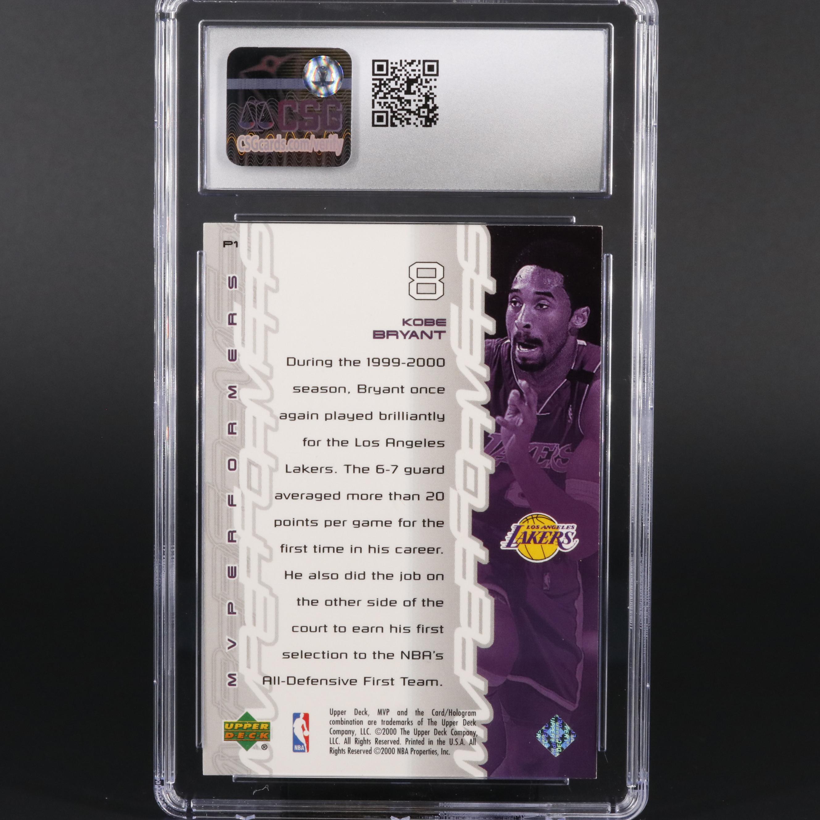 2000-01 Upper Deck Kobe Bryant MVPerformers #P1 CSG 8 Basketball Card