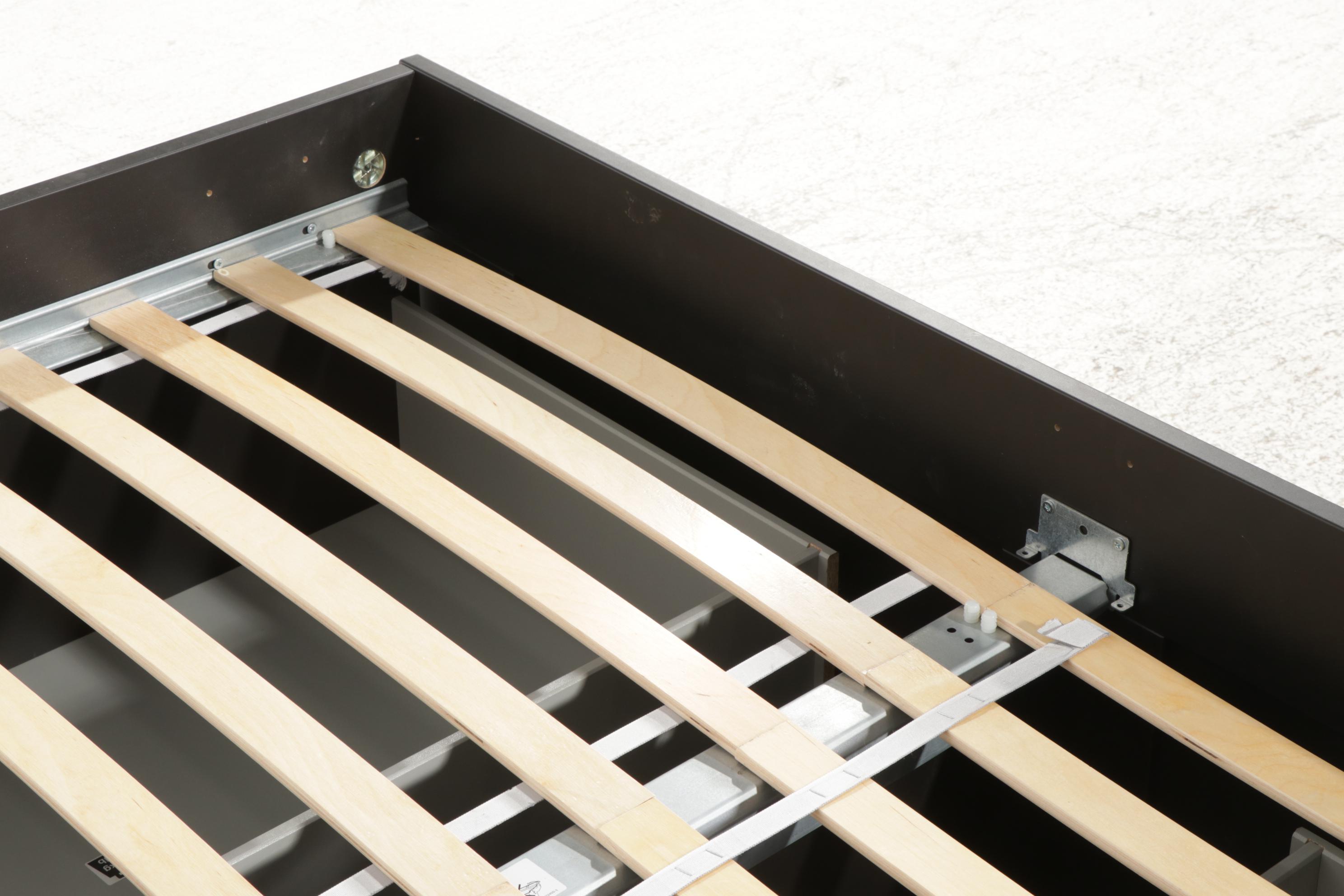 Ikea Brimnes Ebonized Bed Frame with Headboard