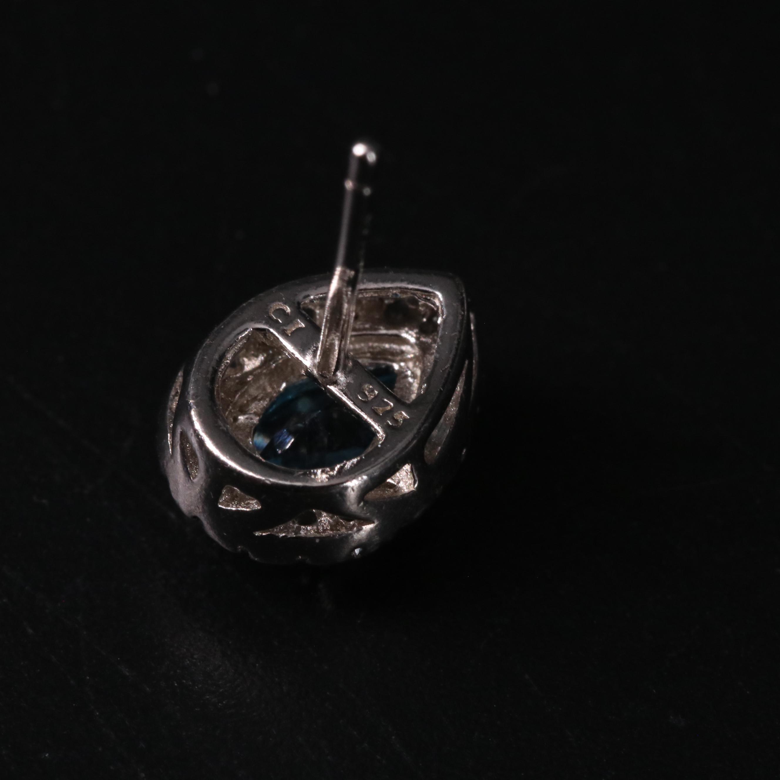 Sterling Silver Topaz Halo Earrings