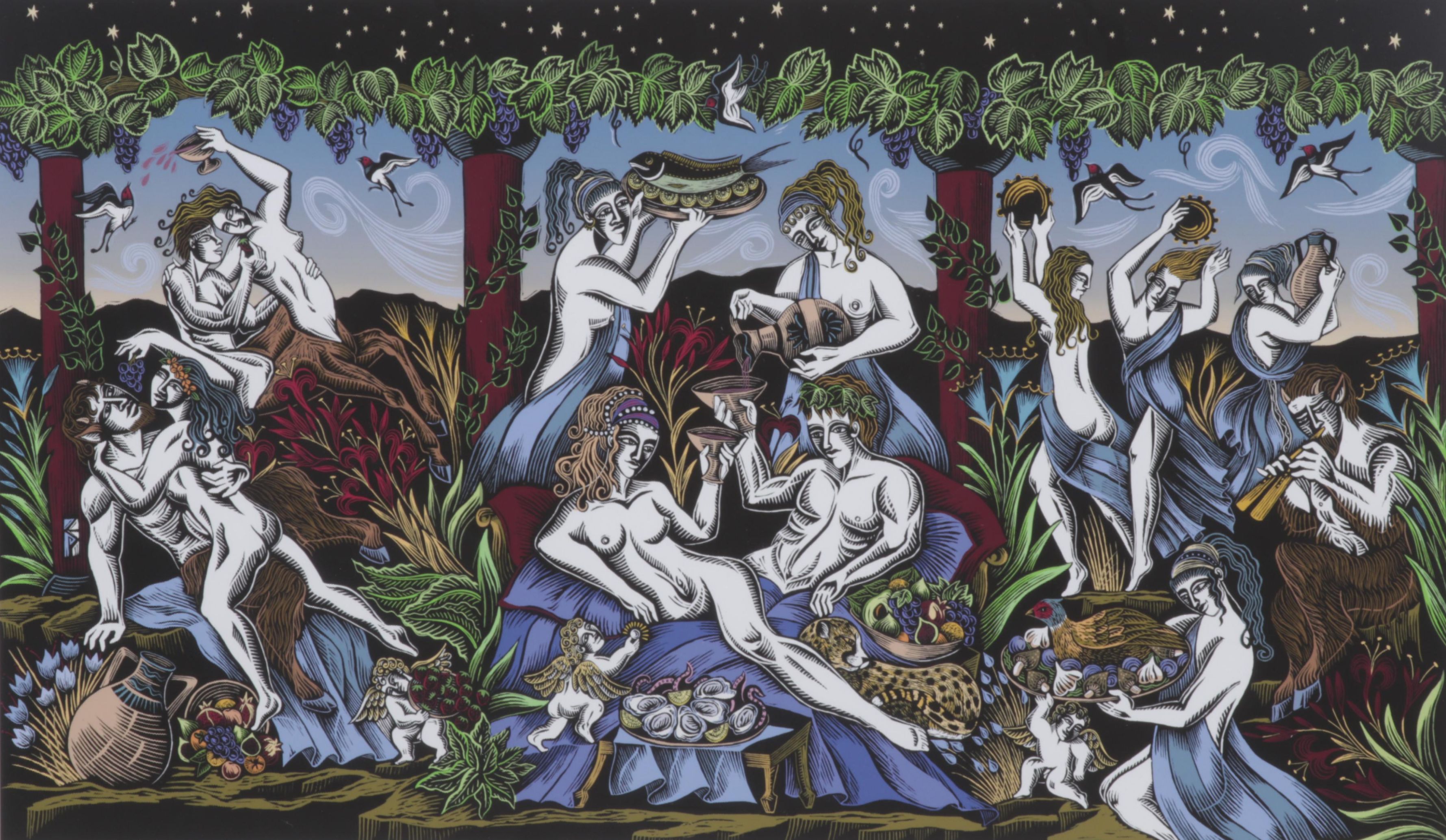 Evangelia Philippidis Giclée "Aphrodite's Banquet II," 21st Century