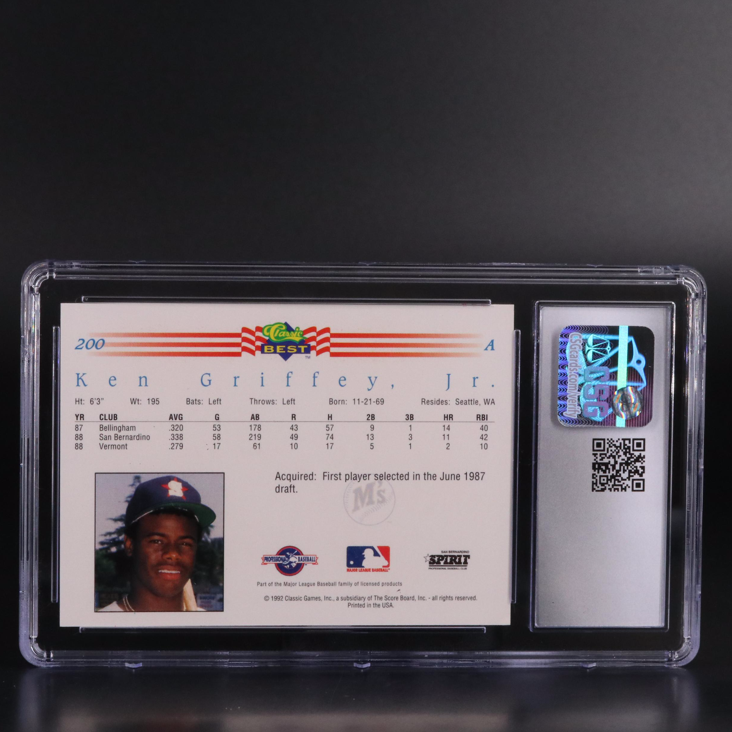 1992 Classic Best Ken Griffey Jr. #200 Grade 8 Baseball Card
