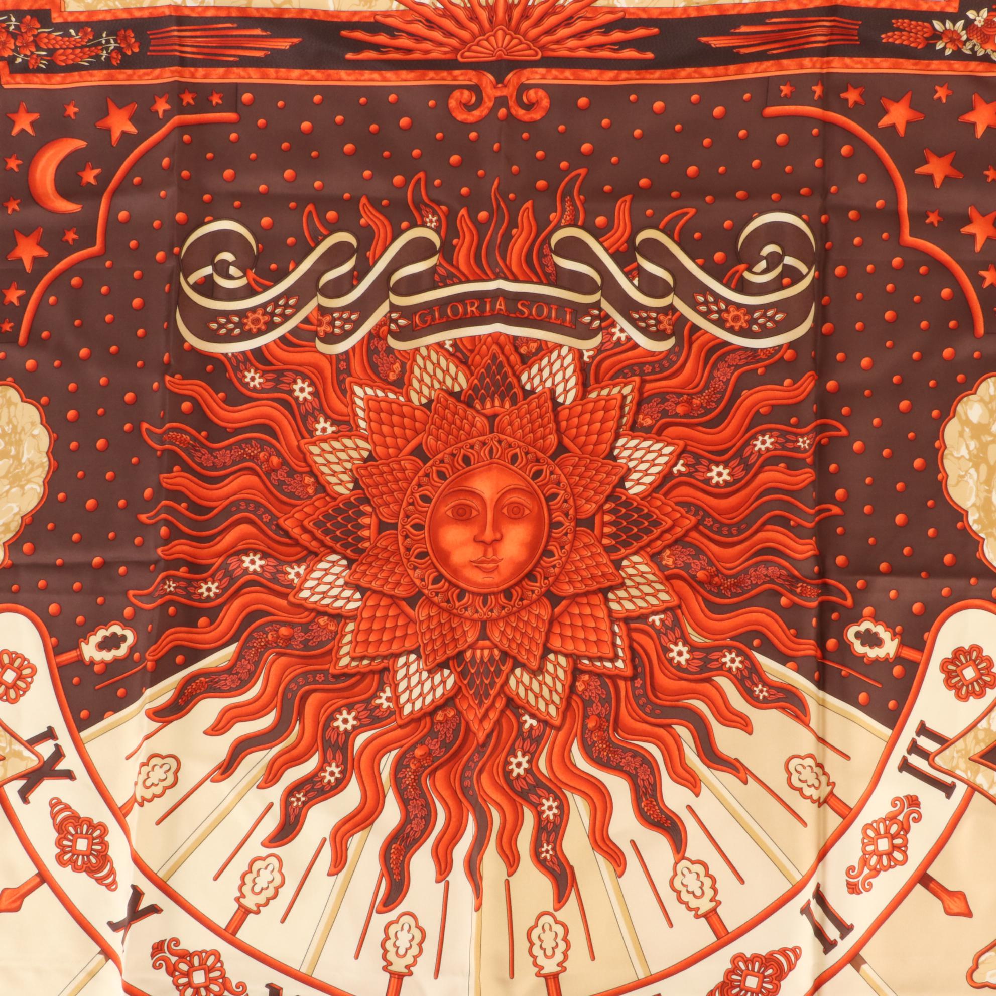 Hermès ''Gloria Soli'' Scarf 90 in Silk Twill