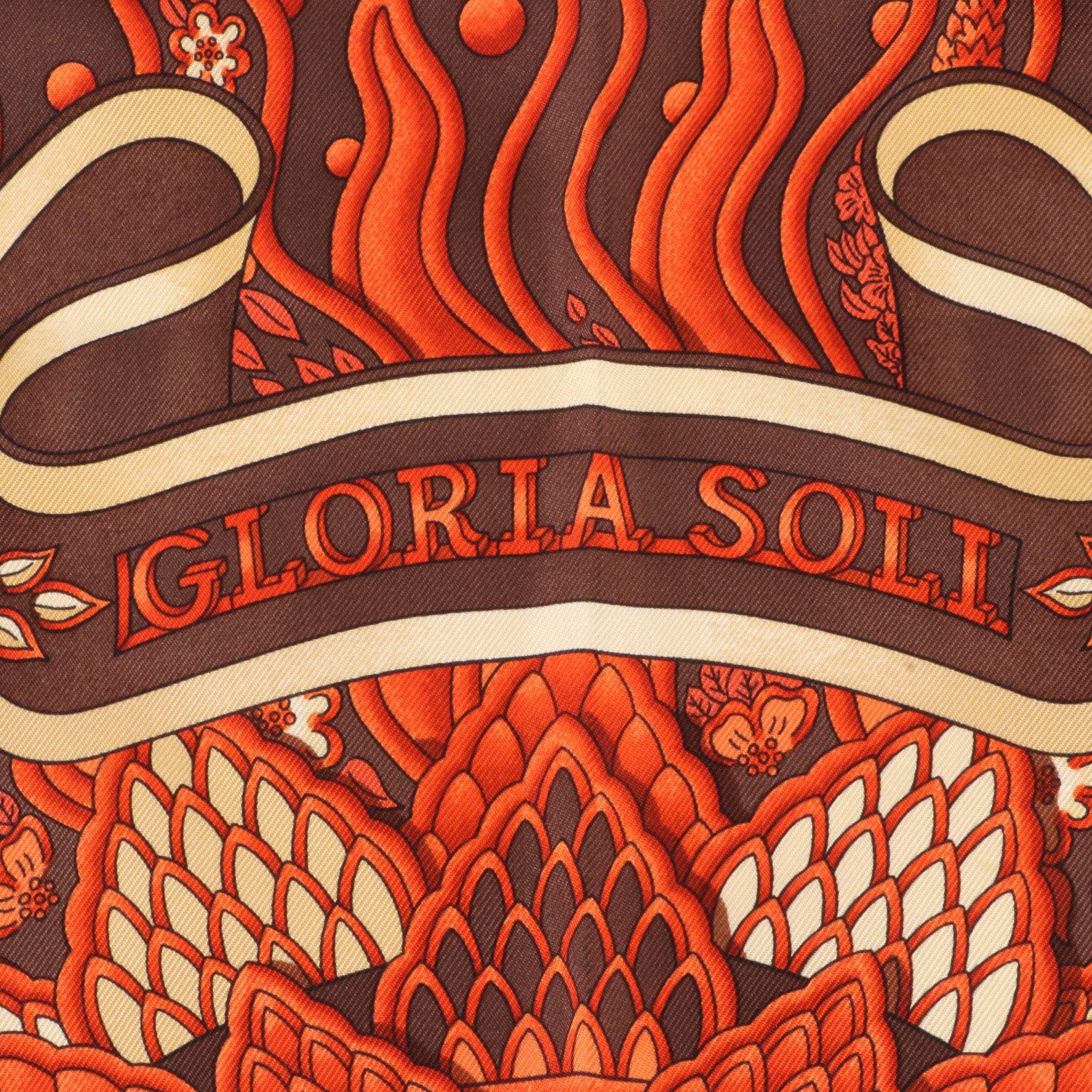 Hermès ''Gloria Soli'' Scarf 90 in Silk Twill