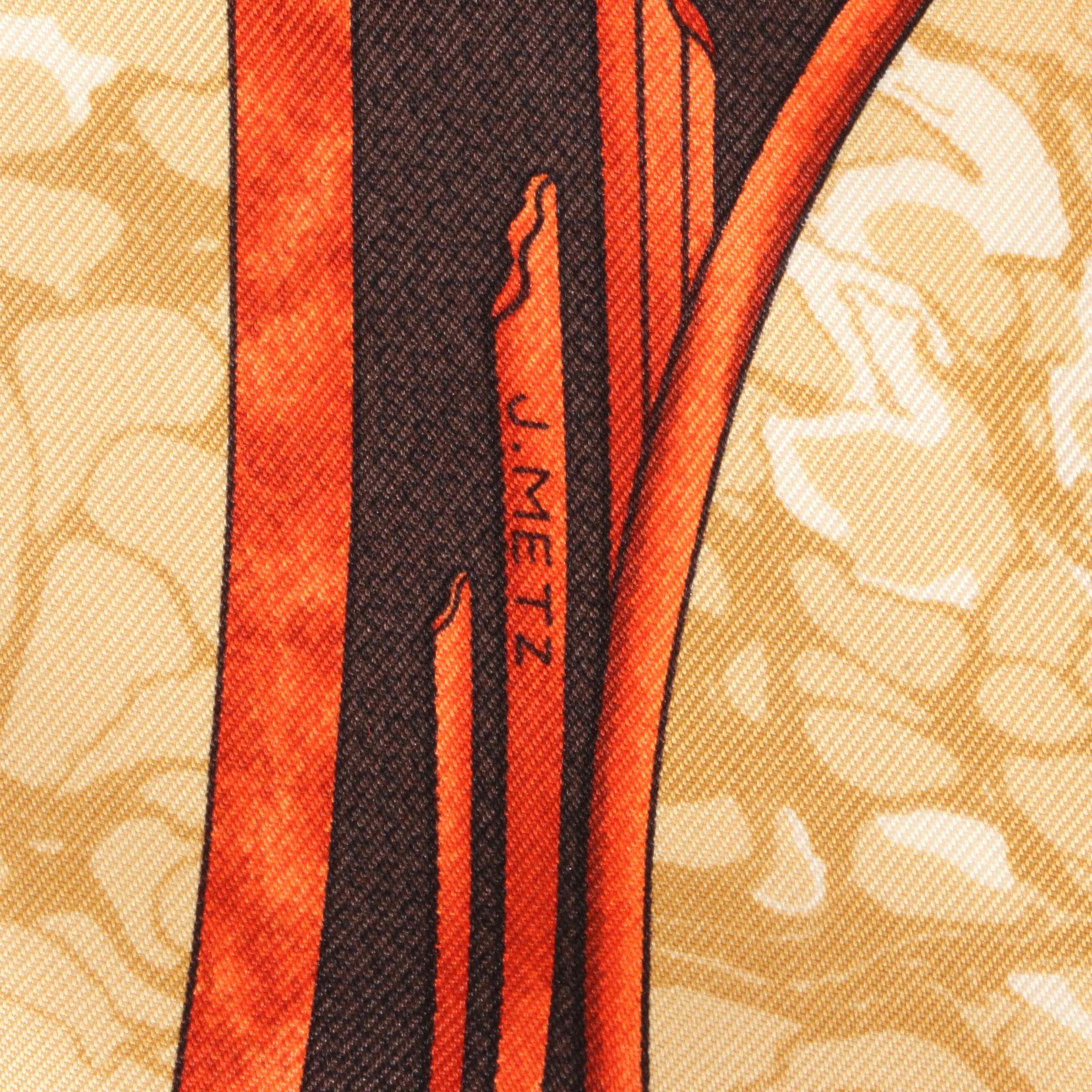 Hermès ''Gloria Soli'' Scarf 90 in Silk Twill