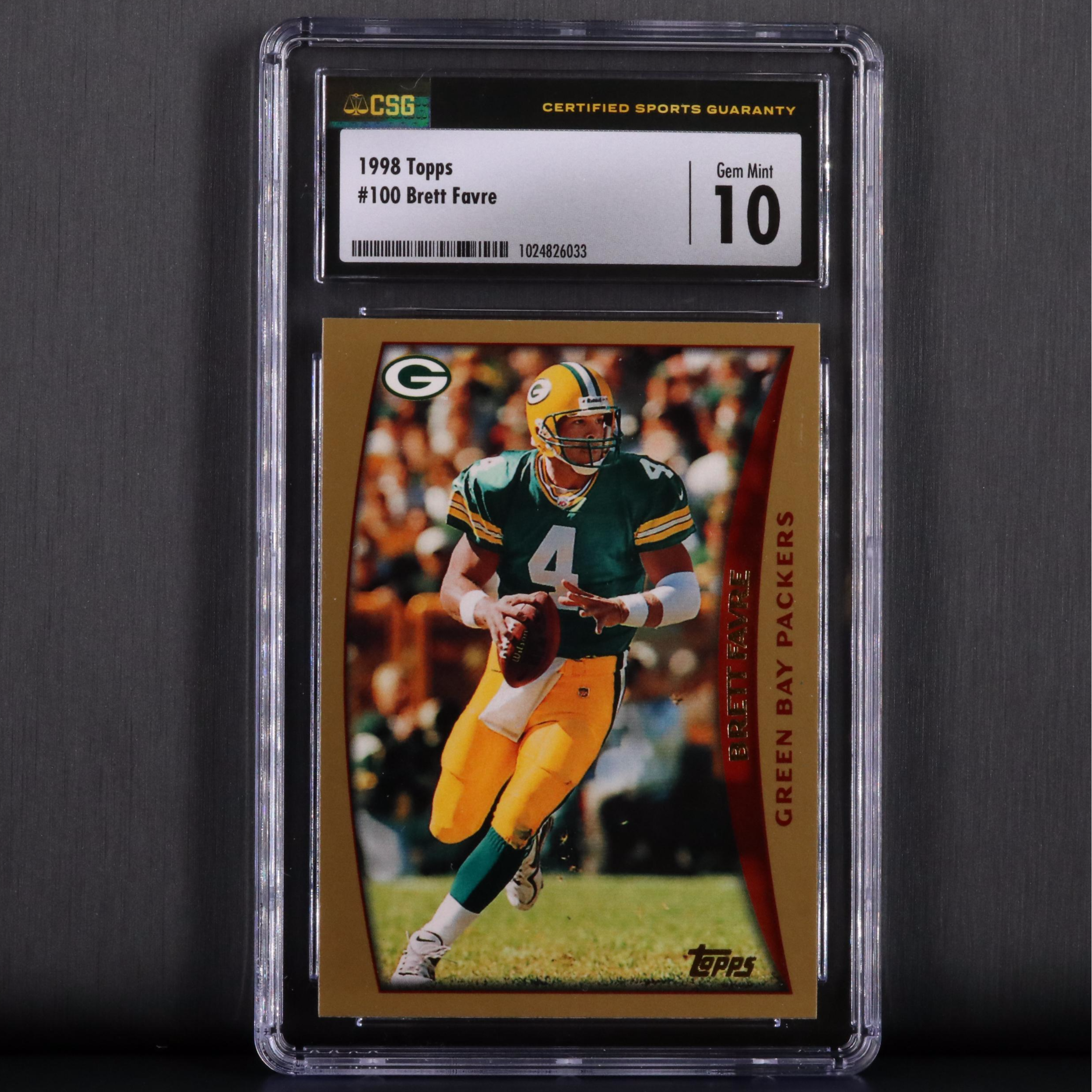 1998 Topps Brett Favre #100 Grade 10 Football Card