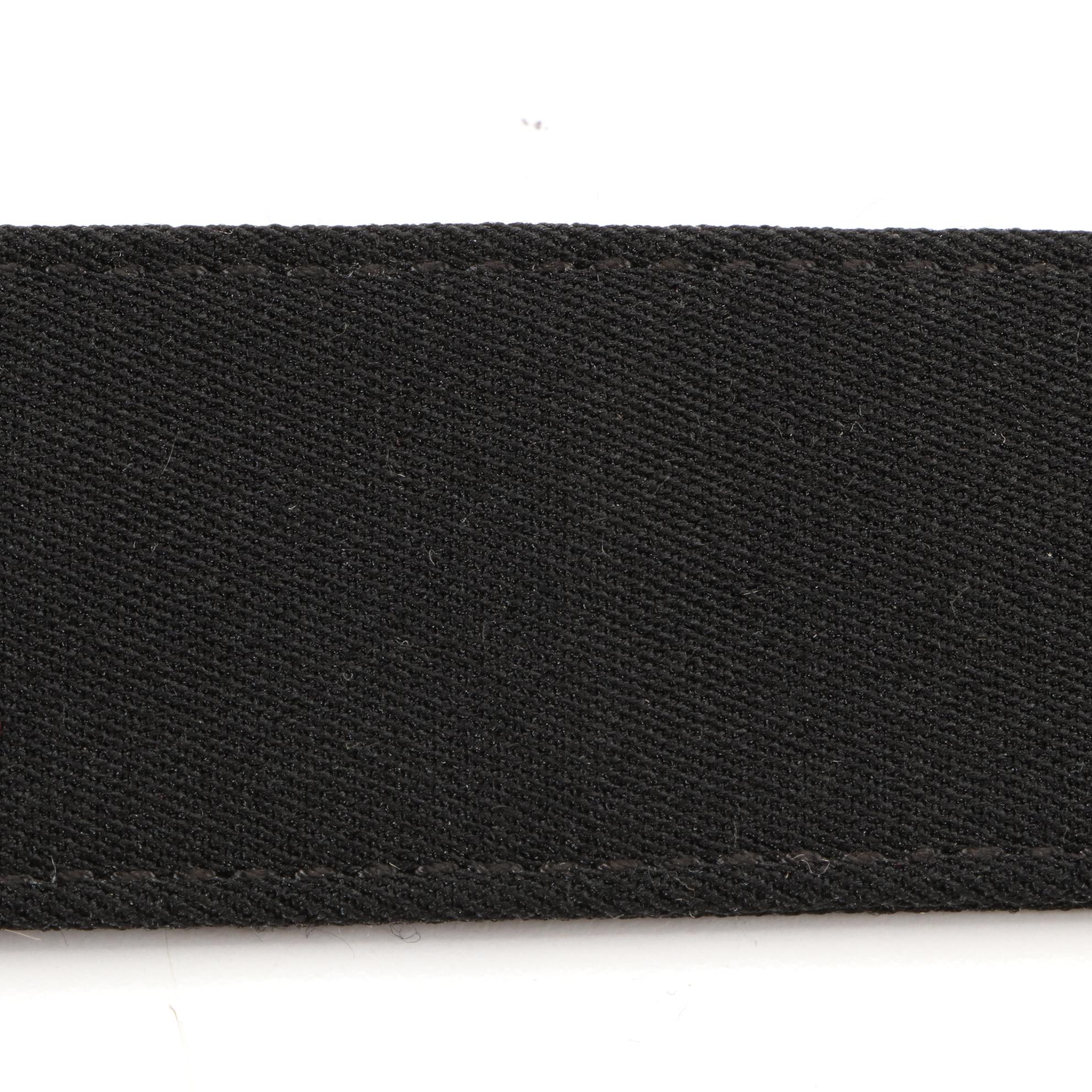 Prada Waist Belt in Black Gabardine with Saffiano Leather Trim