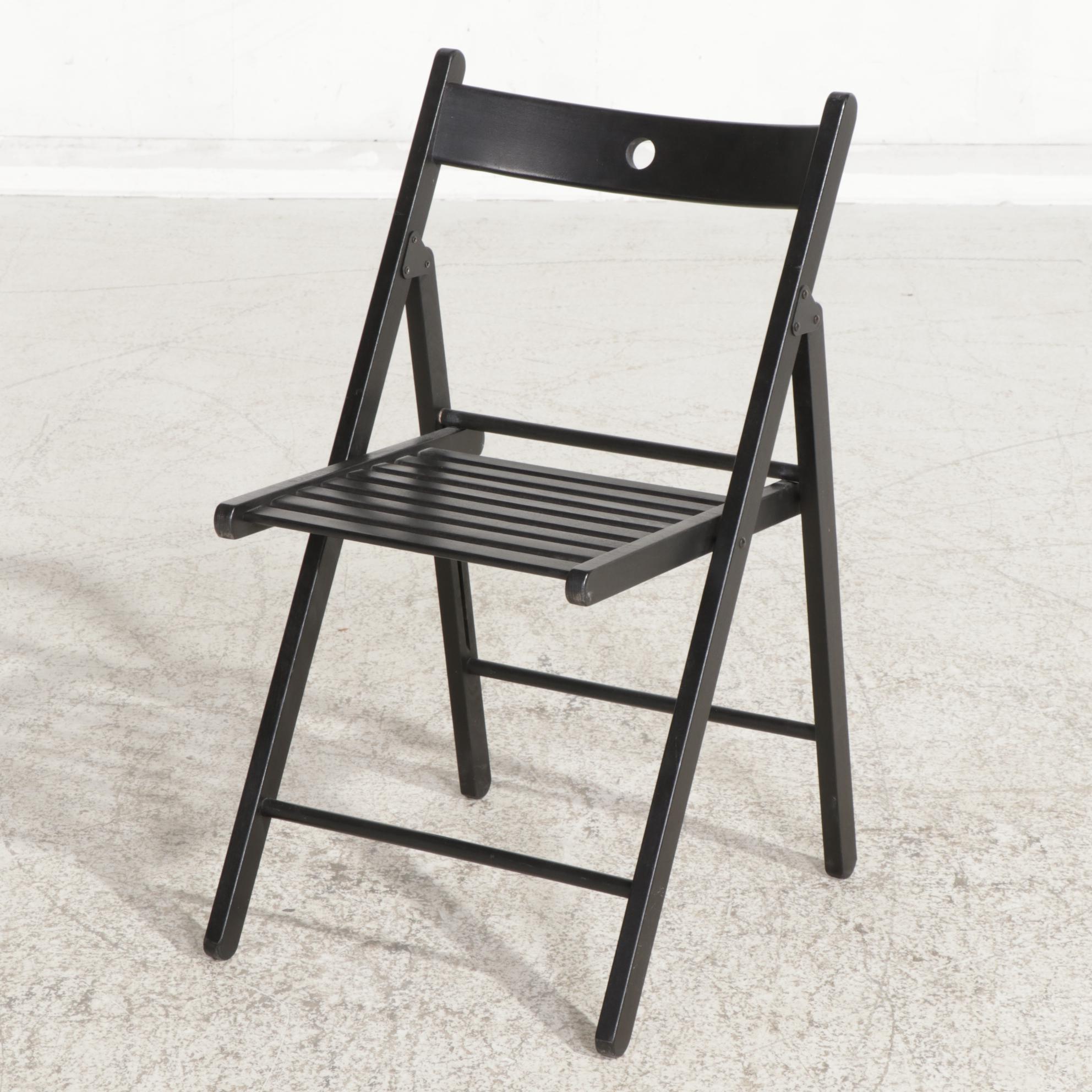 Four Contemporary IKEA "Terje" Beech Folding Chairs