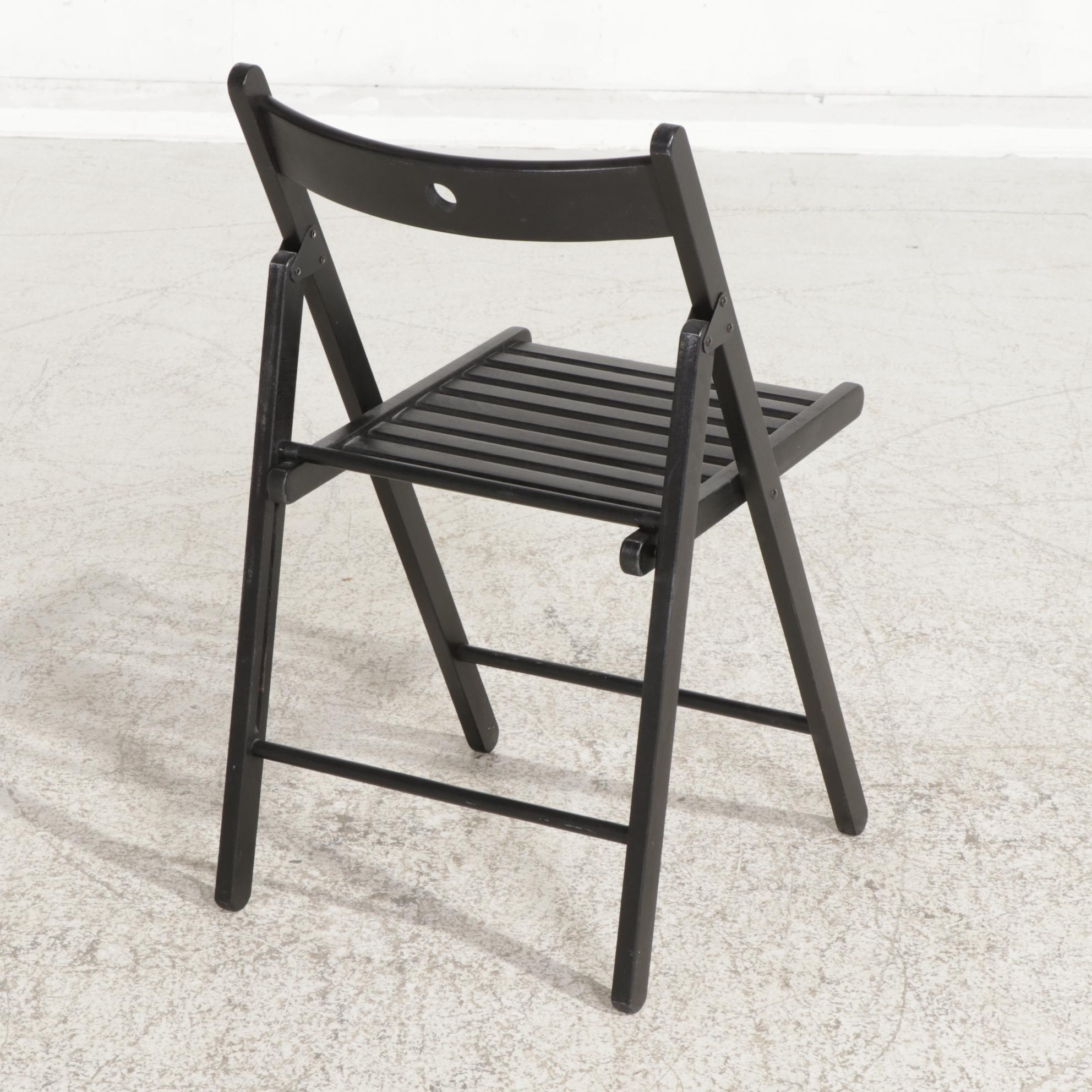 Four Contemporary IKEA "Terje" Beech Folding Chairs