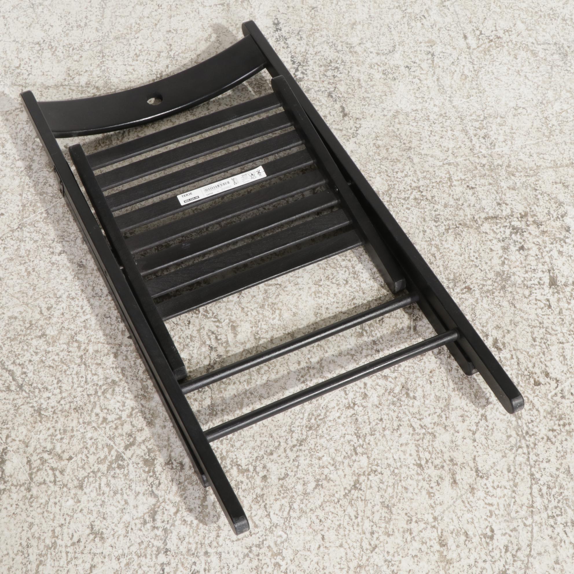 Four Contemporary IKEA "Terje" Beech Folding Chairs