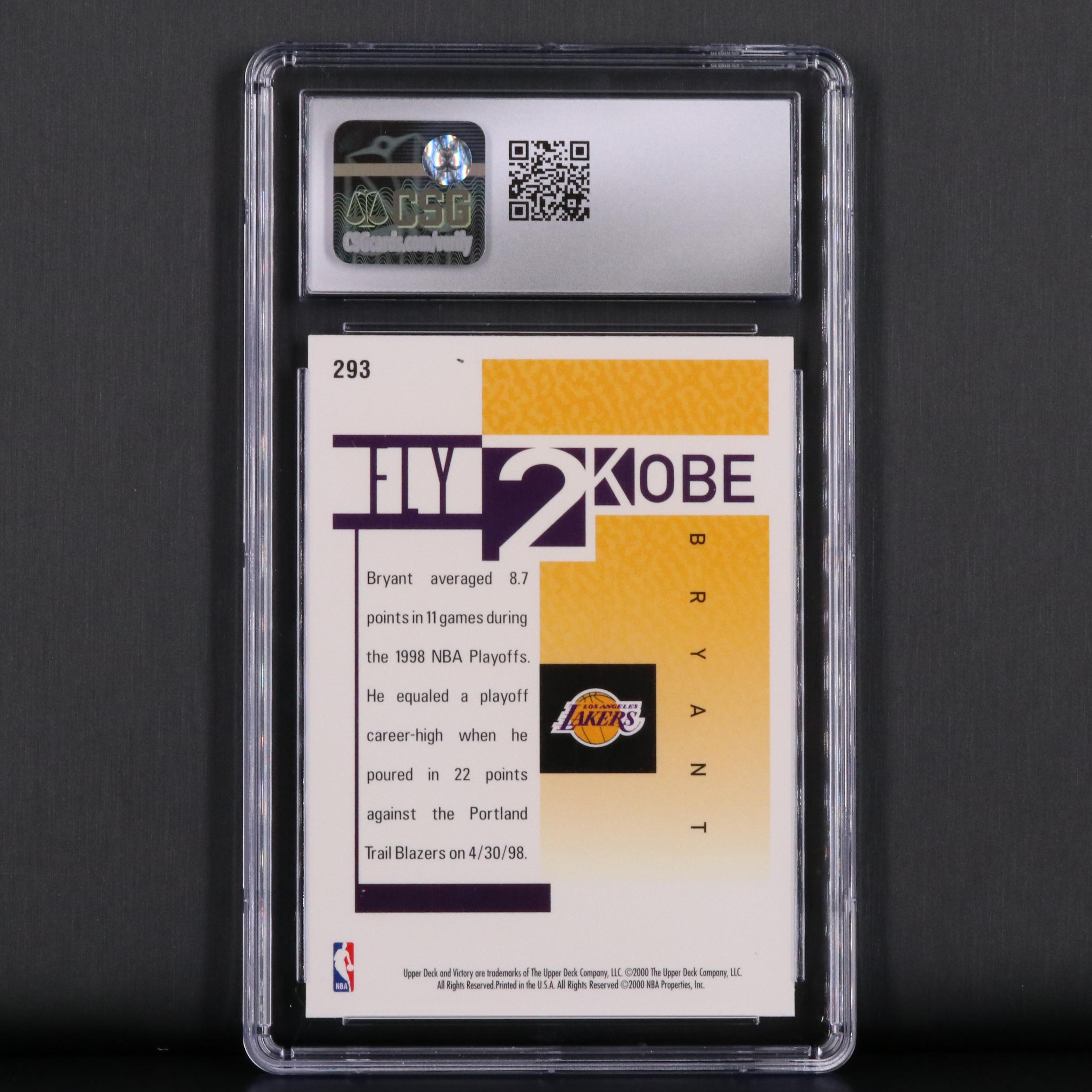 2000-01 Upper Deck Victory Kobe Bryant #293 Grade 9 Basketball Card