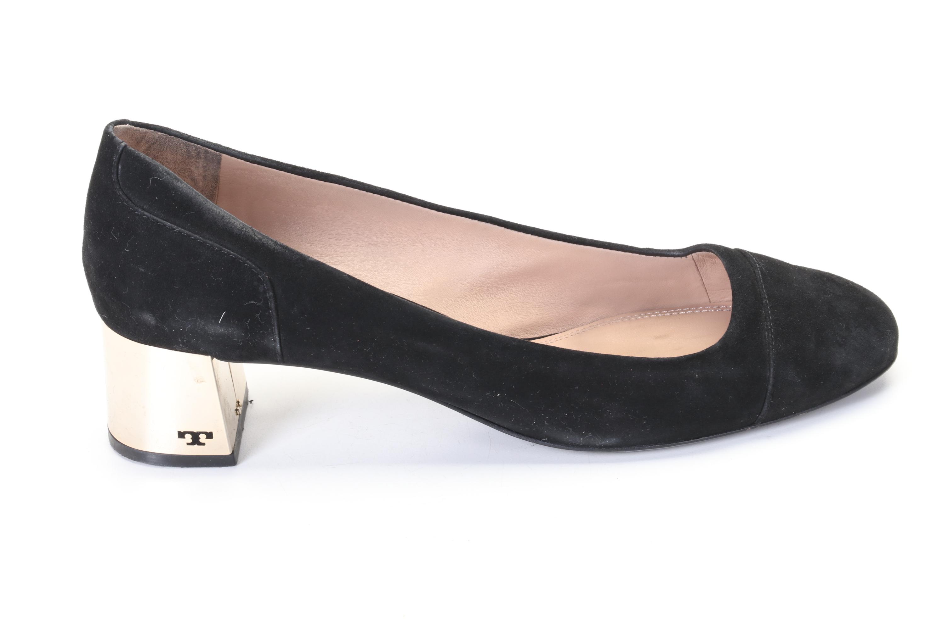 Tory Burch Metal Miller Loafers, Suede Evelyn and Leather Caterina Heels