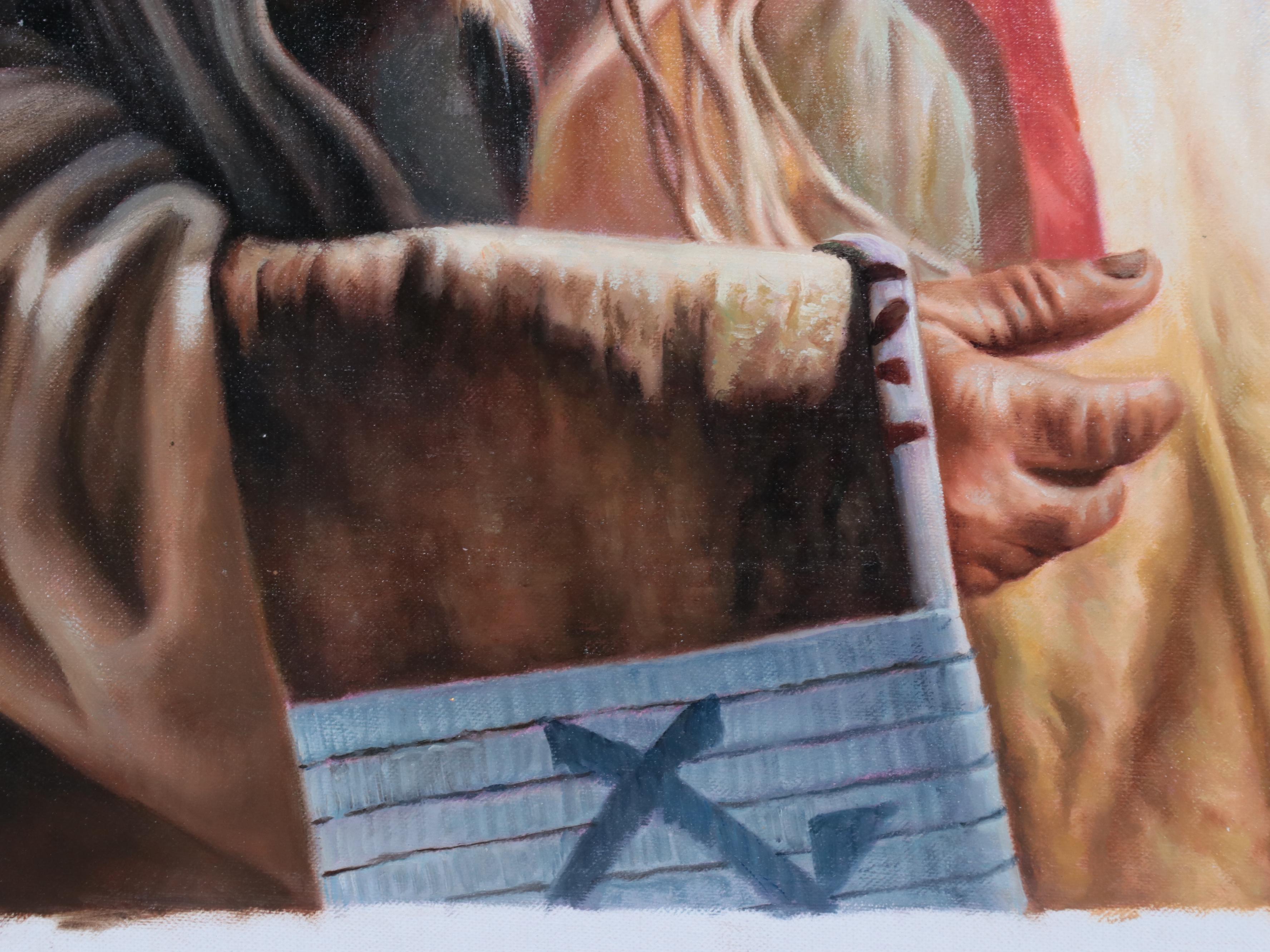 Thomas Native American Portrait Oil Painting, 21st Century