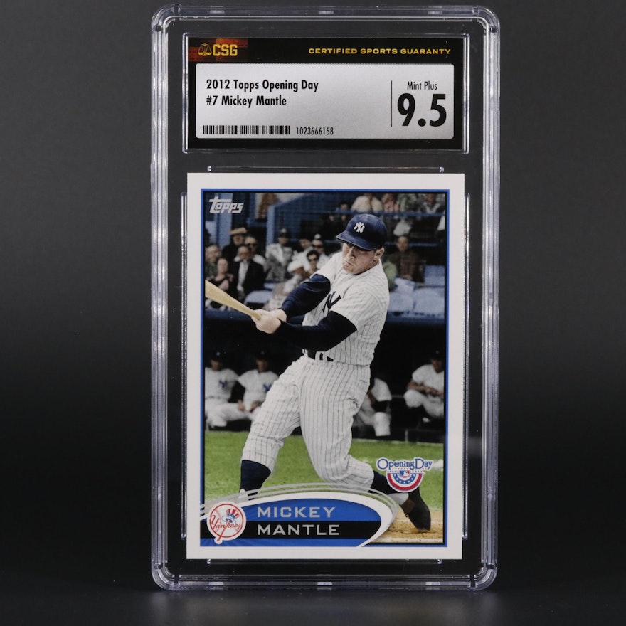 2012 Topps Opening Day Mickey Mantle #7 Graded CSG Mint 9.5 Baseball Card