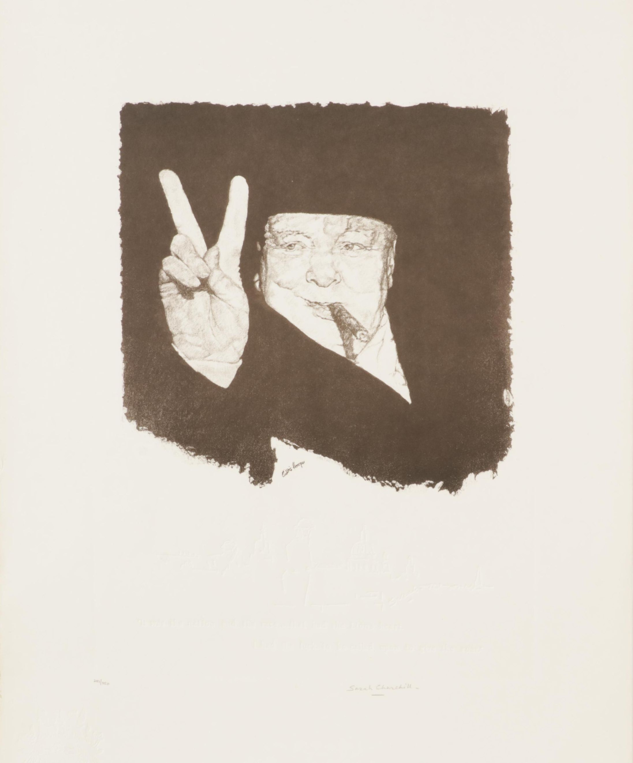 Curtis Hooper and Sarah Churchill Mixed Media Print From "Sir Winston" Suite