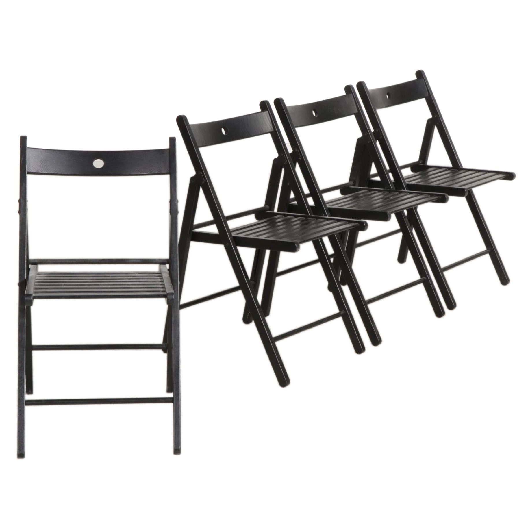 Four Contemporary IKEA "Terje" Beech Folding Chairs