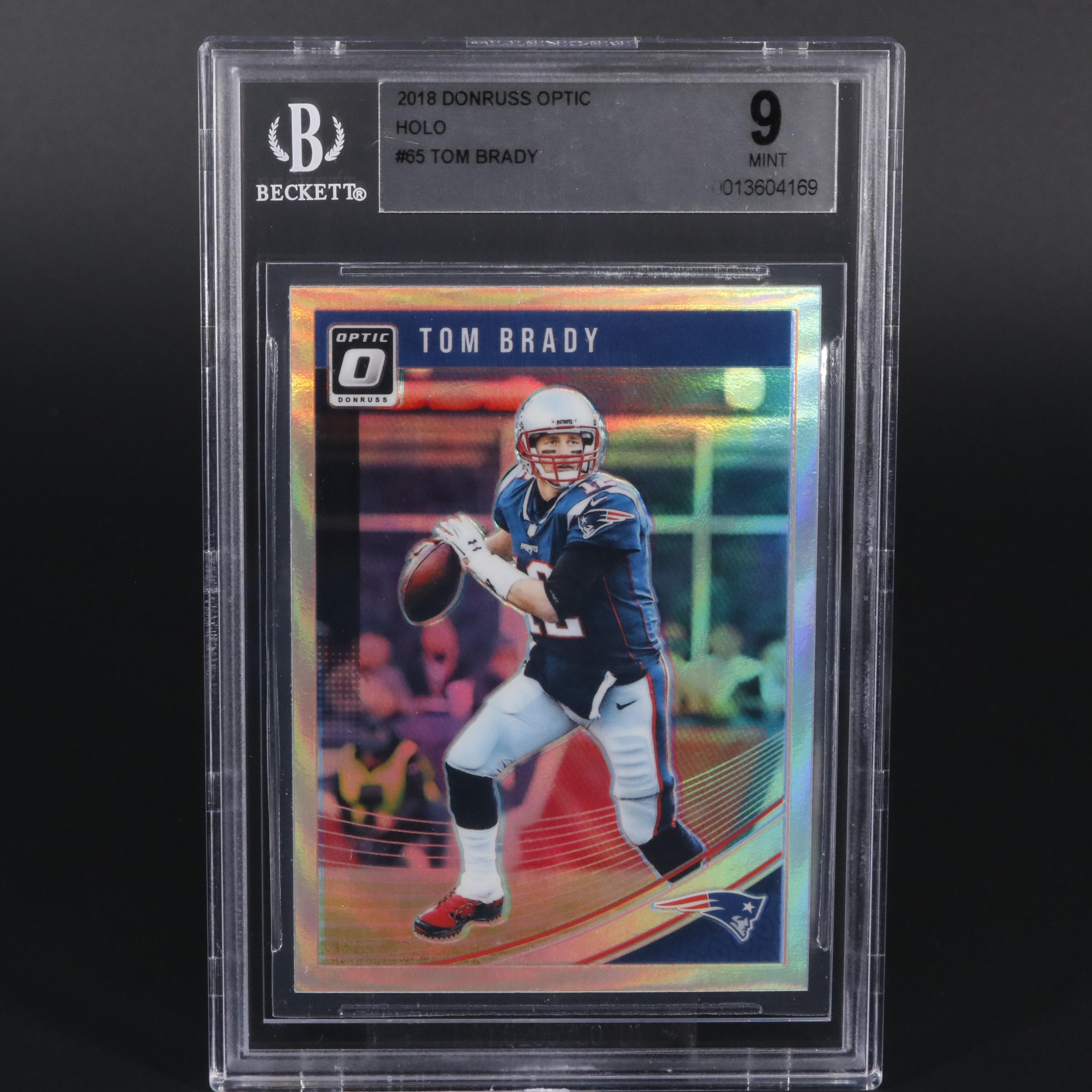 2018 Donruss Optic Holo Tom Brady #65 Graded BGS Mint 9 Football Card