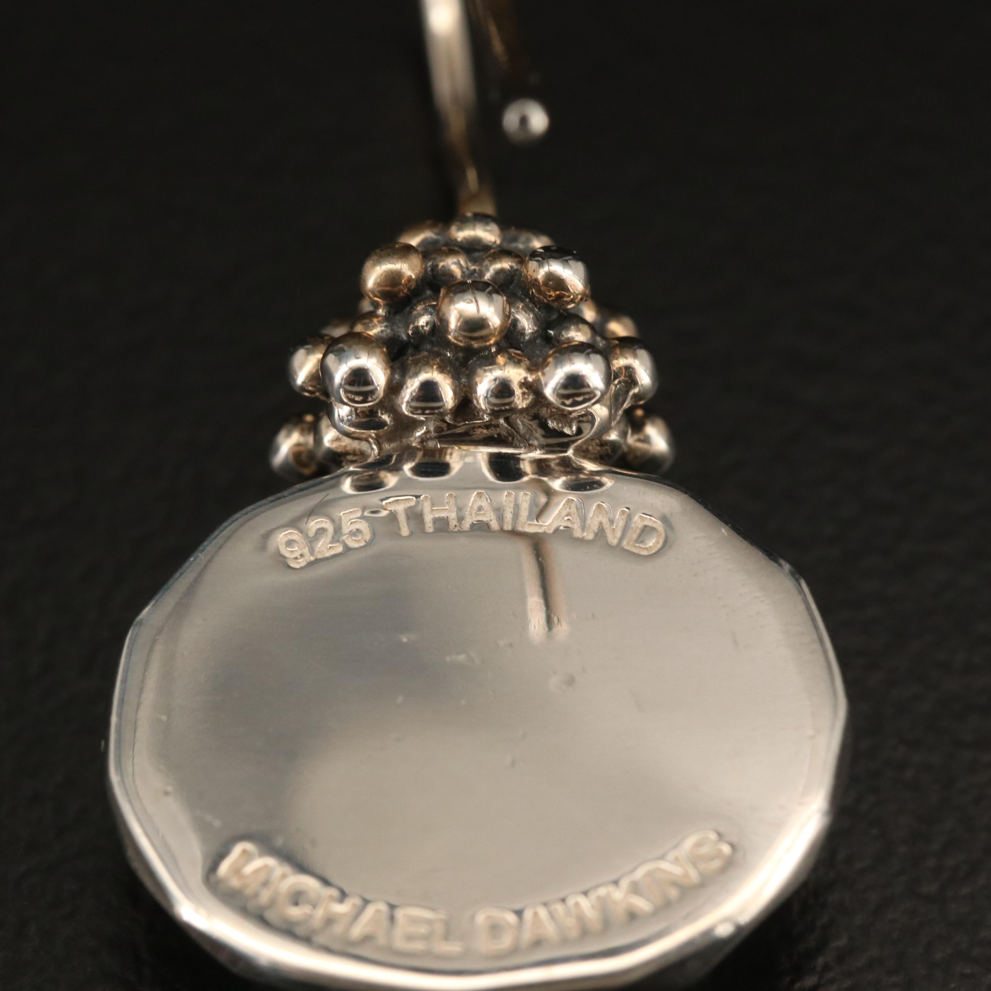 Michael Dawkins Sterling Quartz and Faux Turquoise Doublet Earrings