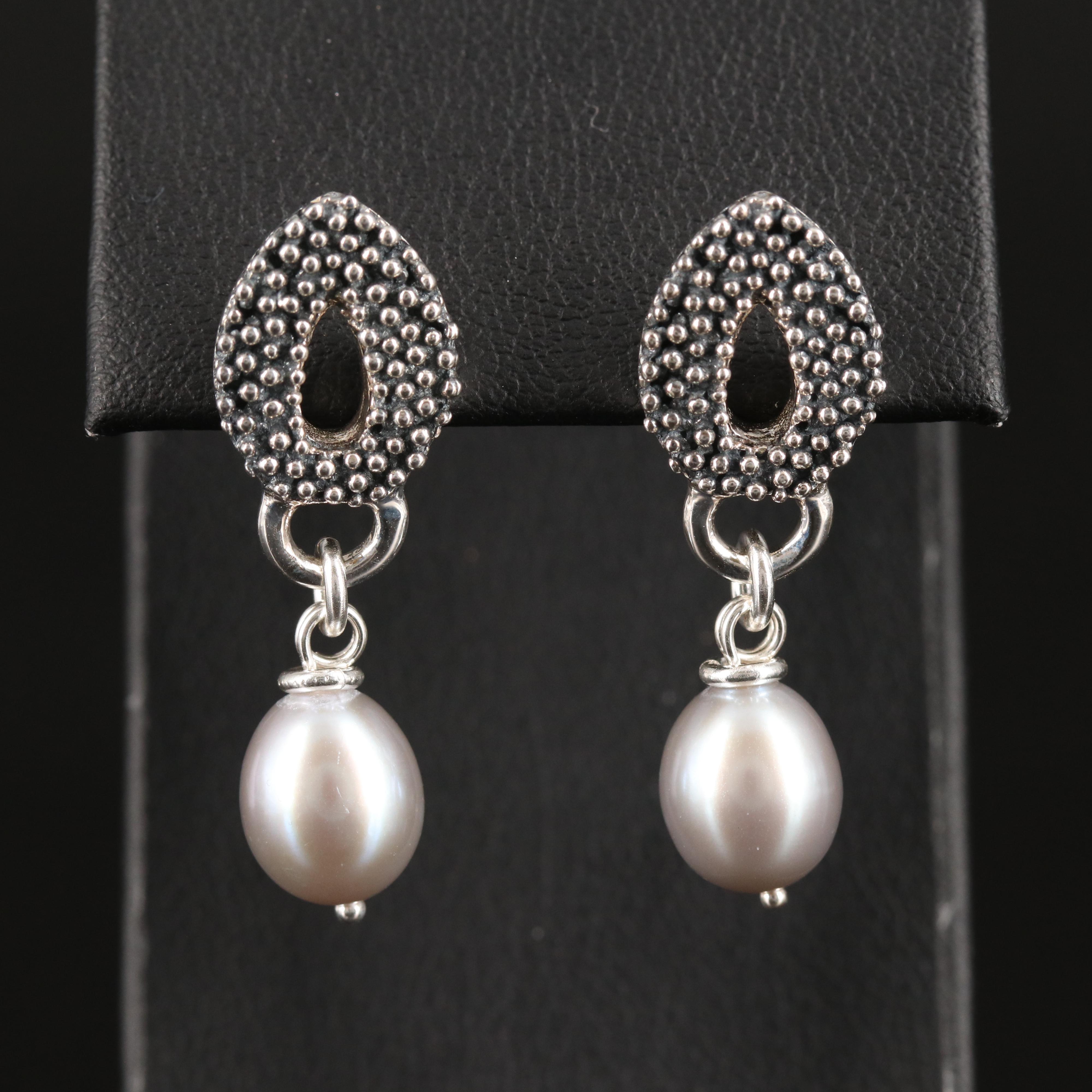 Michael Dawkins Pearl Earrings in Sterling