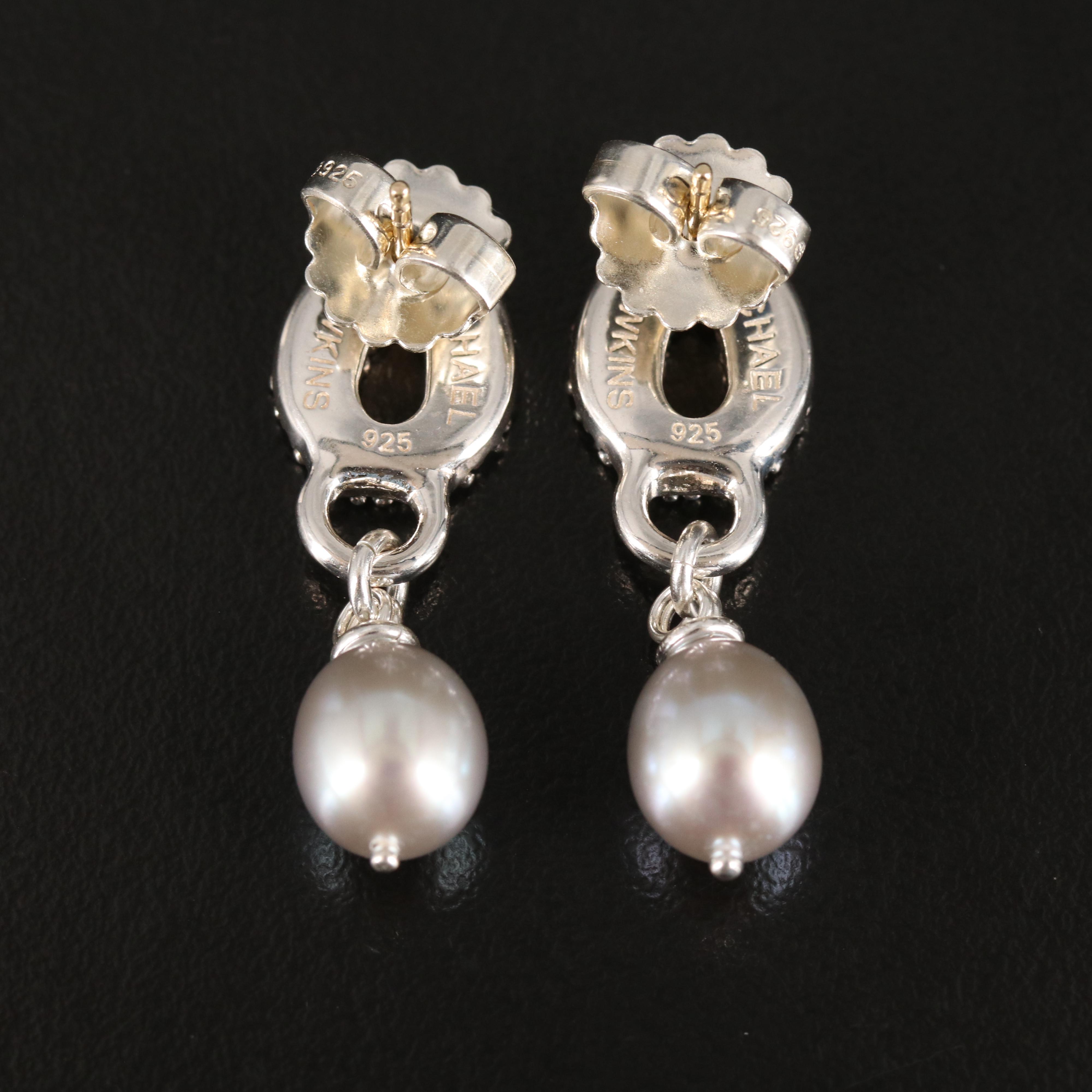 Michael Dawkins Pearl Earrings in Sterling