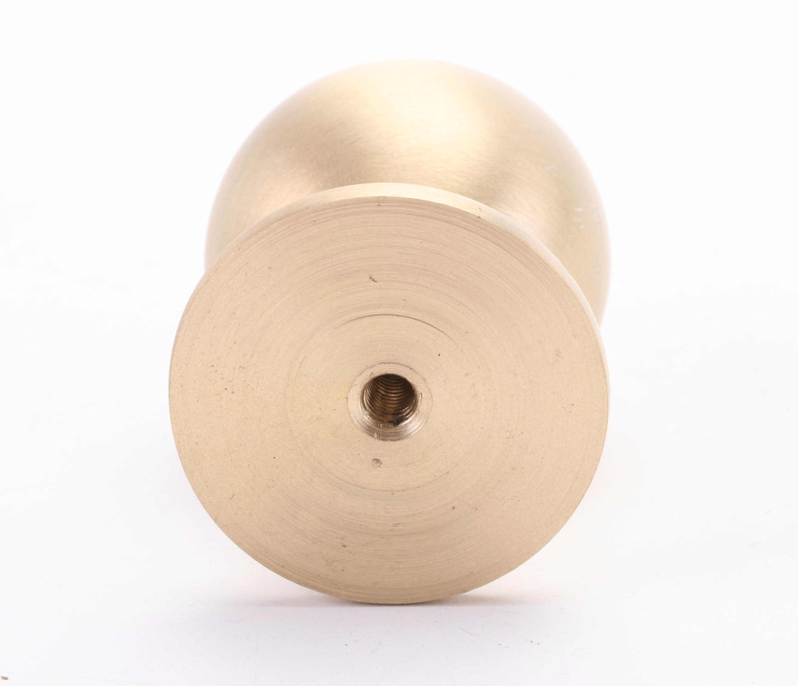 Mottled Brass Cup Cabinet Pulls with Satin Brass Round Knob