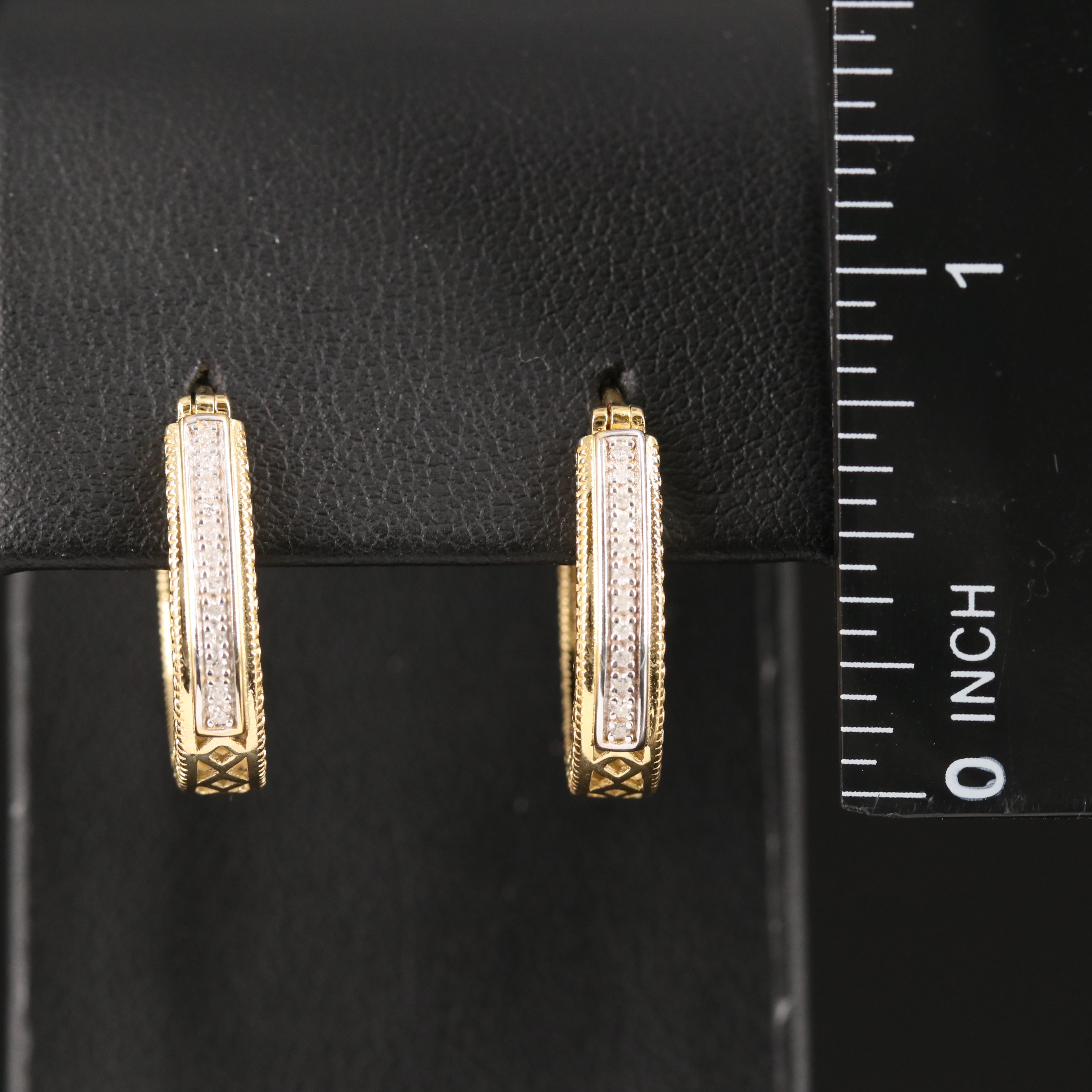 Diamond Hoop Earrings in Sterling