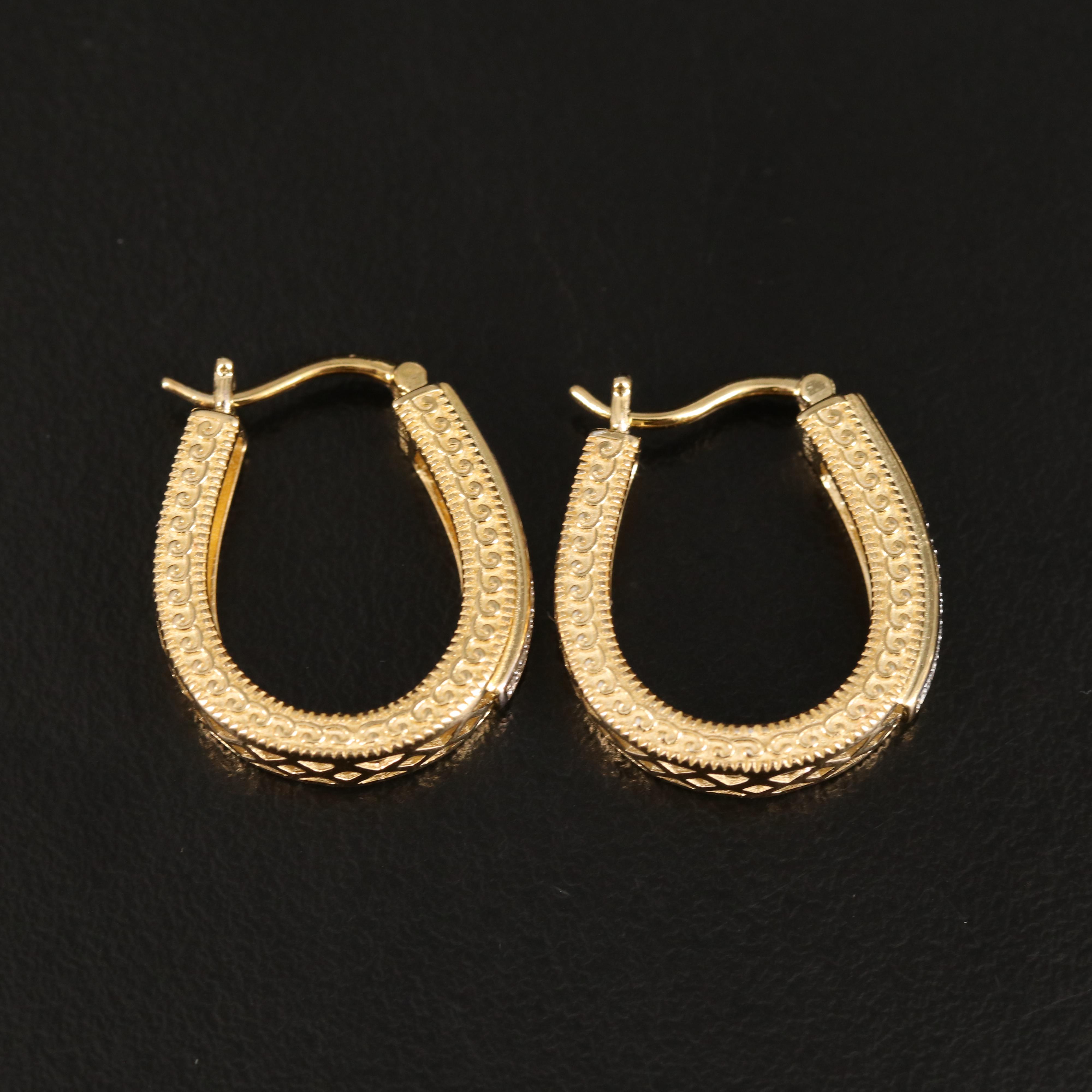 Diamond Hoop Earrings in Sterling