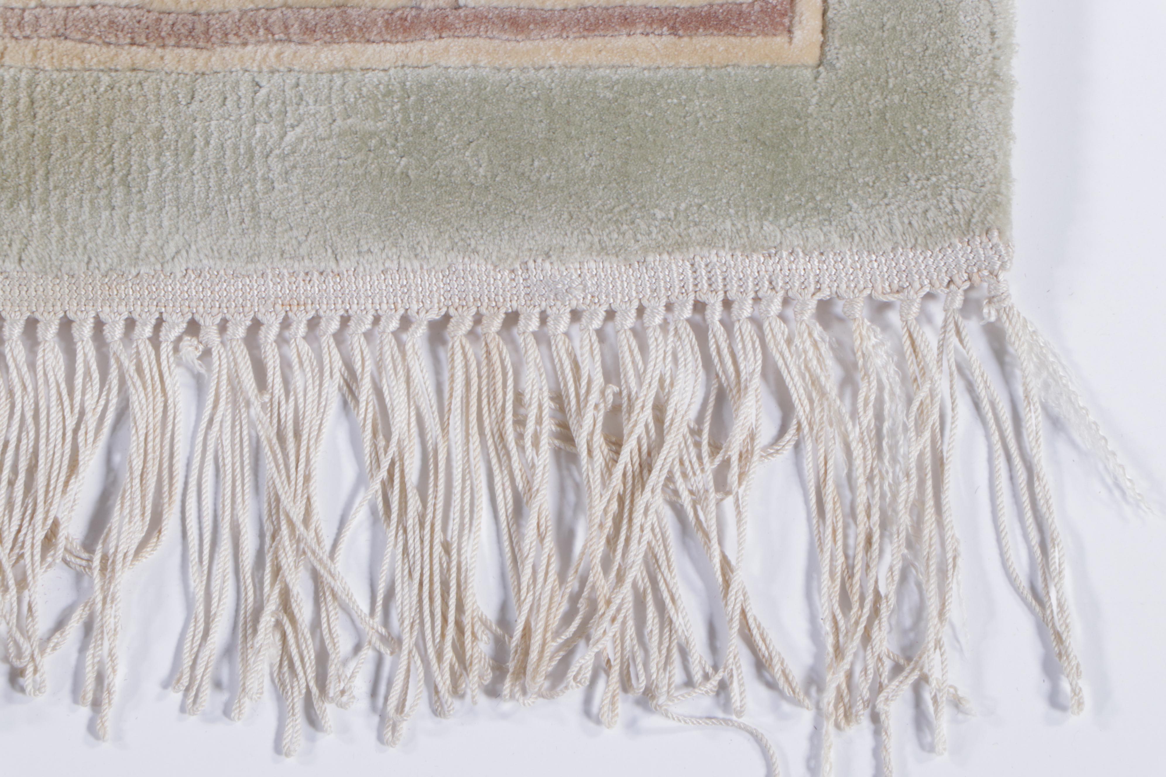 2' x 4'7 Hand-Knotted Chinese Peking Carved Accent Rug