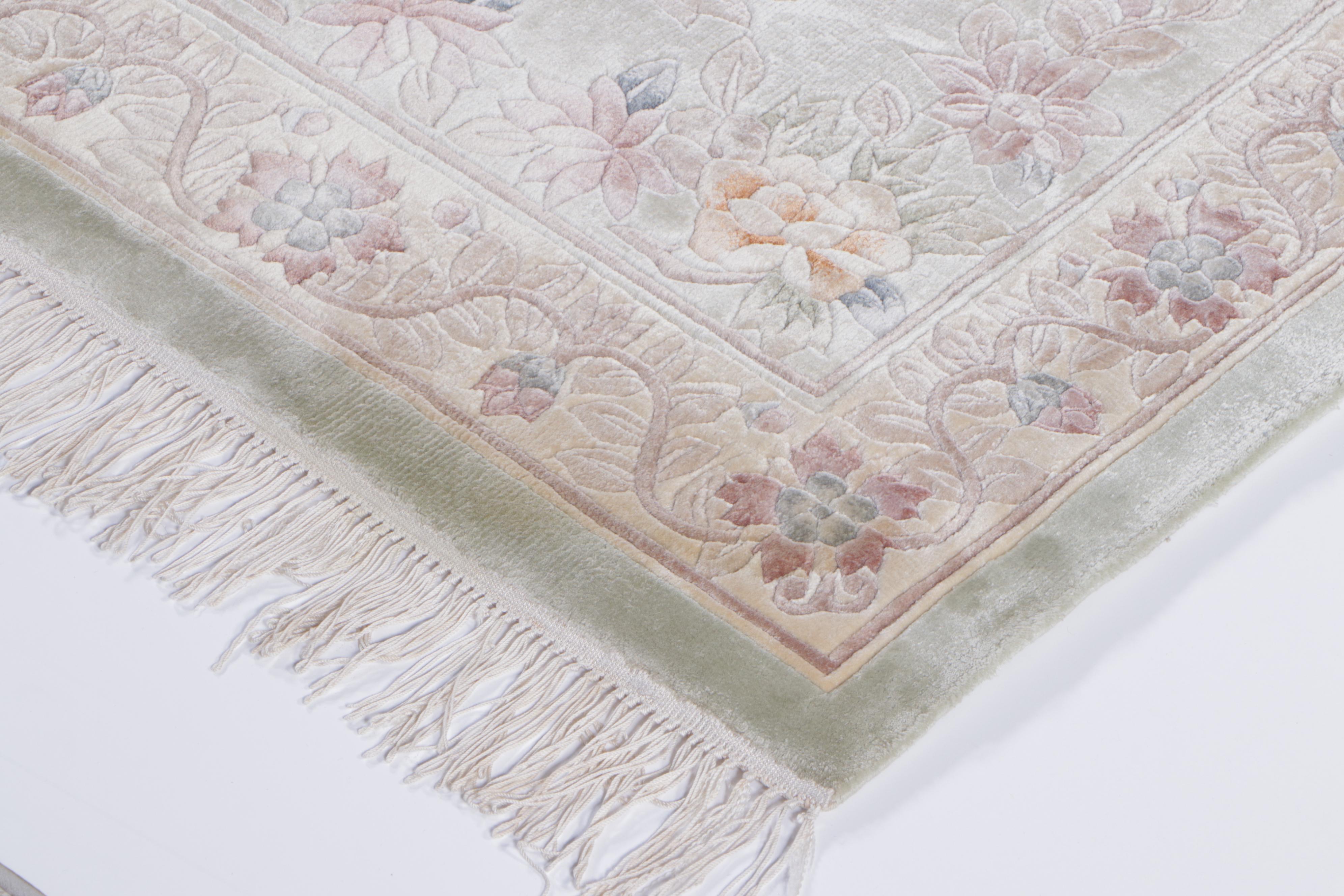 2' x 4'7 Hand-Knotted Chinese Peking Carved Accent Rug