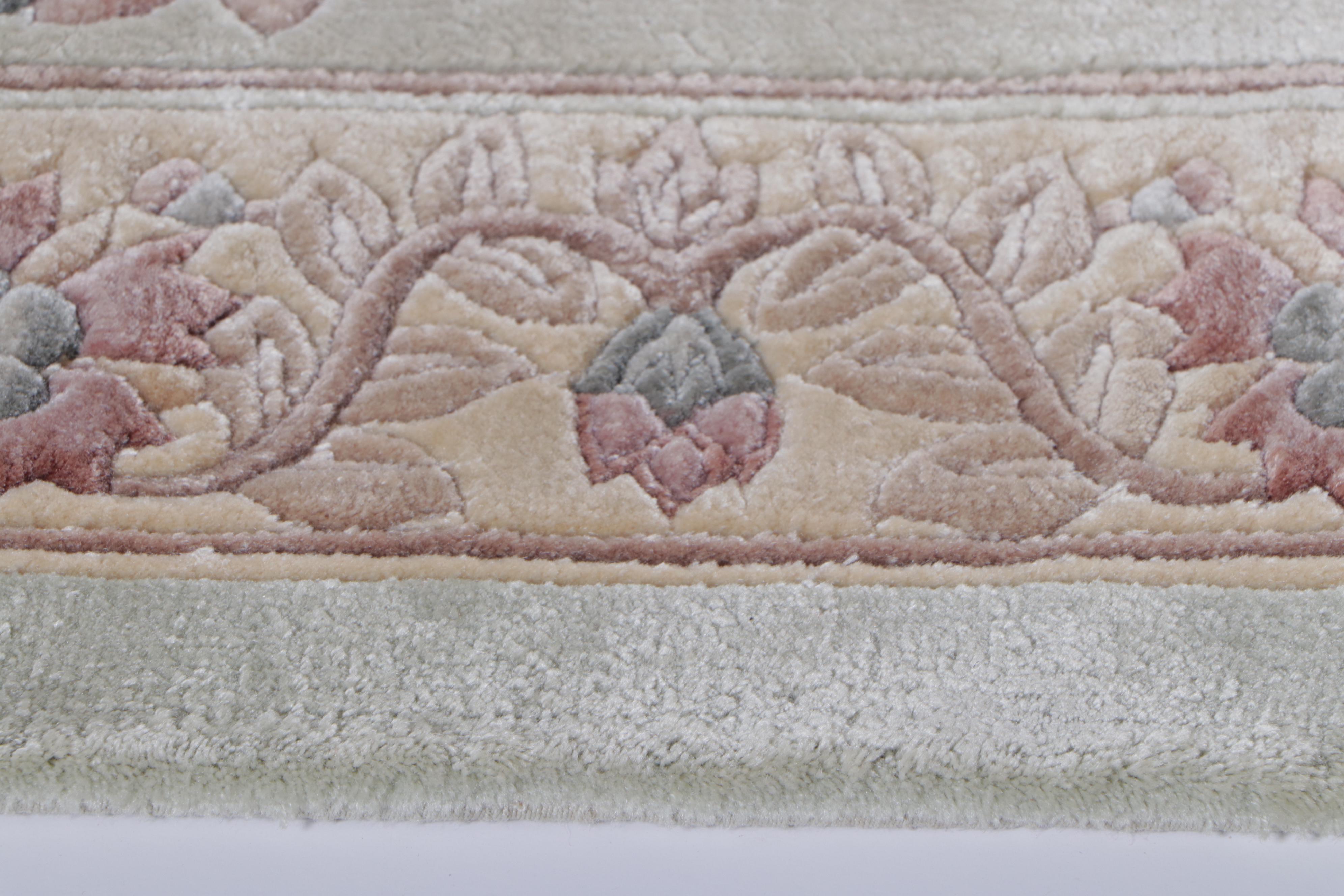 2' x 4'7 Hand-Knotted Chinese Peking Carved Accent Rug