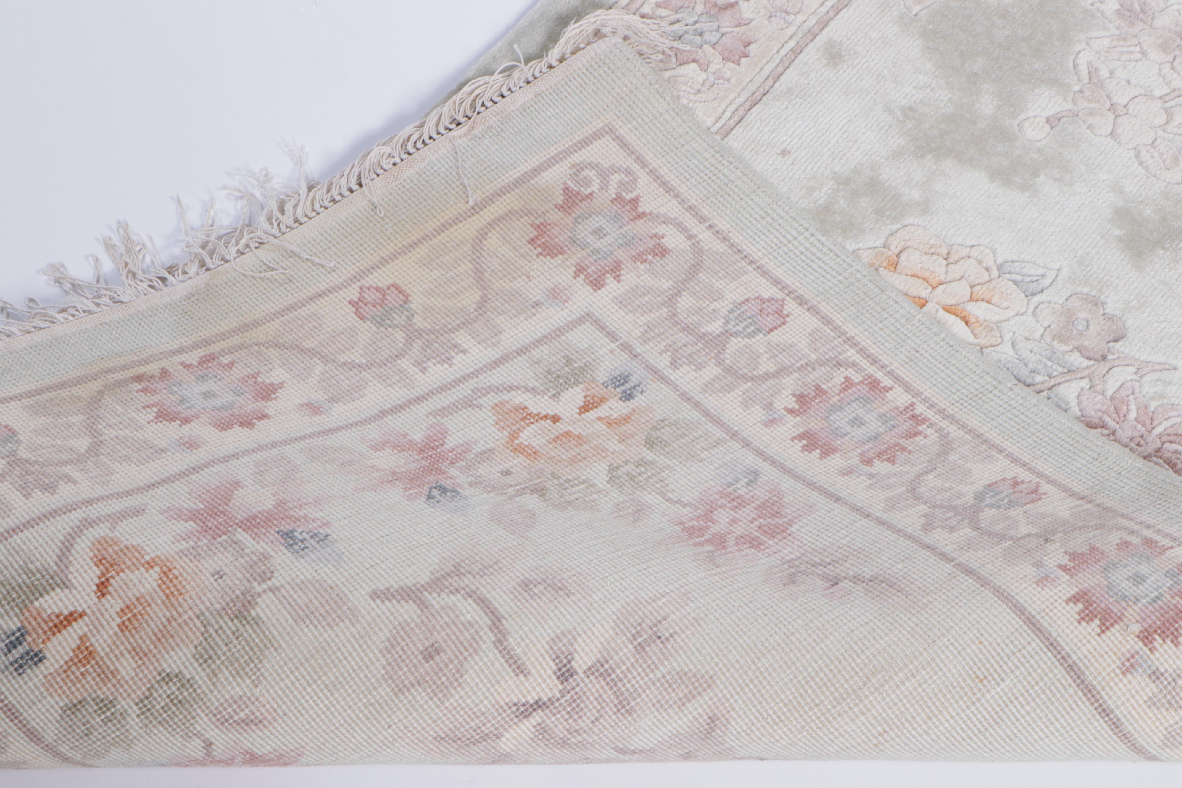 2' x 4'7 Hand-Knotted Chinese Peking Carved Accent Rug