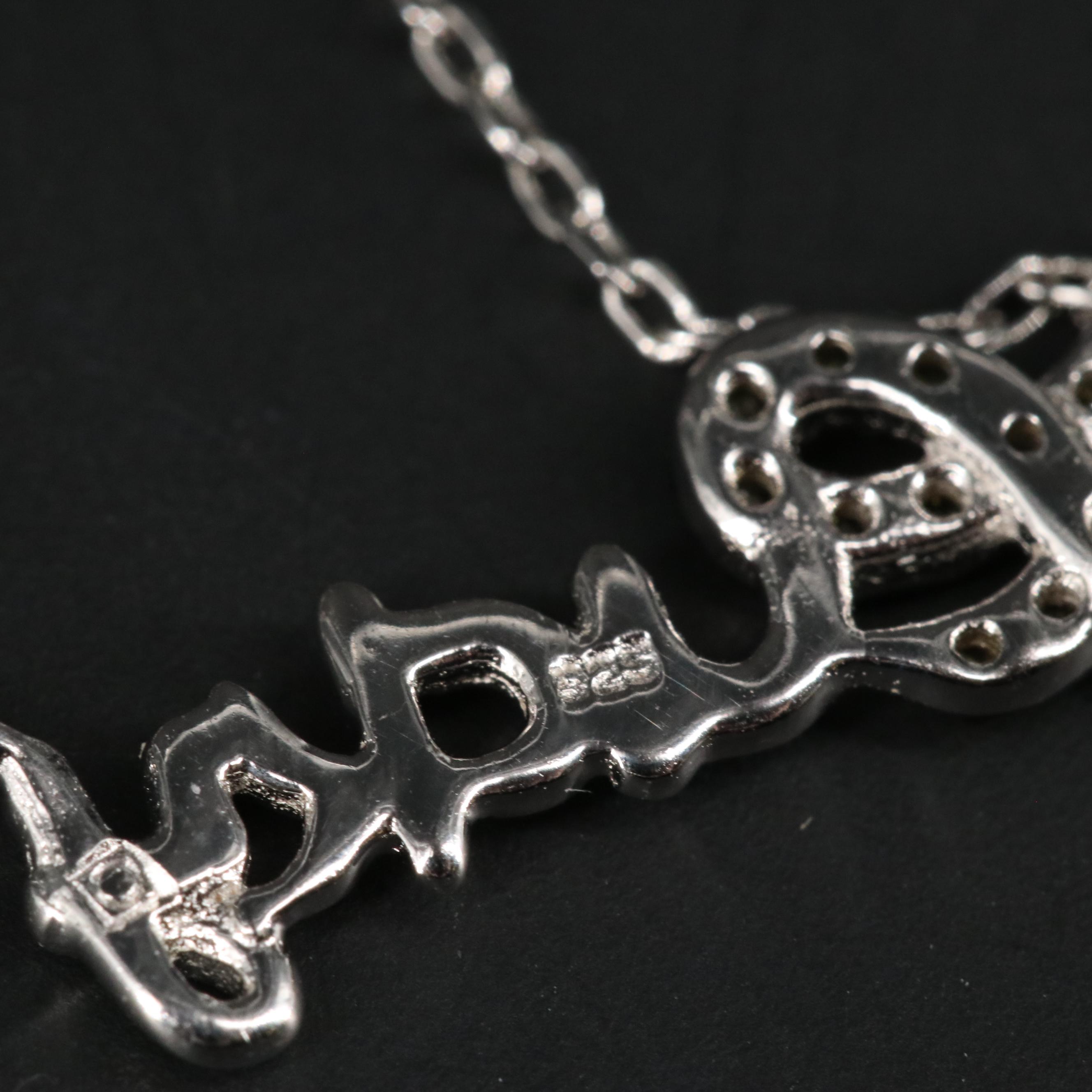 Sterling Cubic Zirconia "Lucky" Necklace