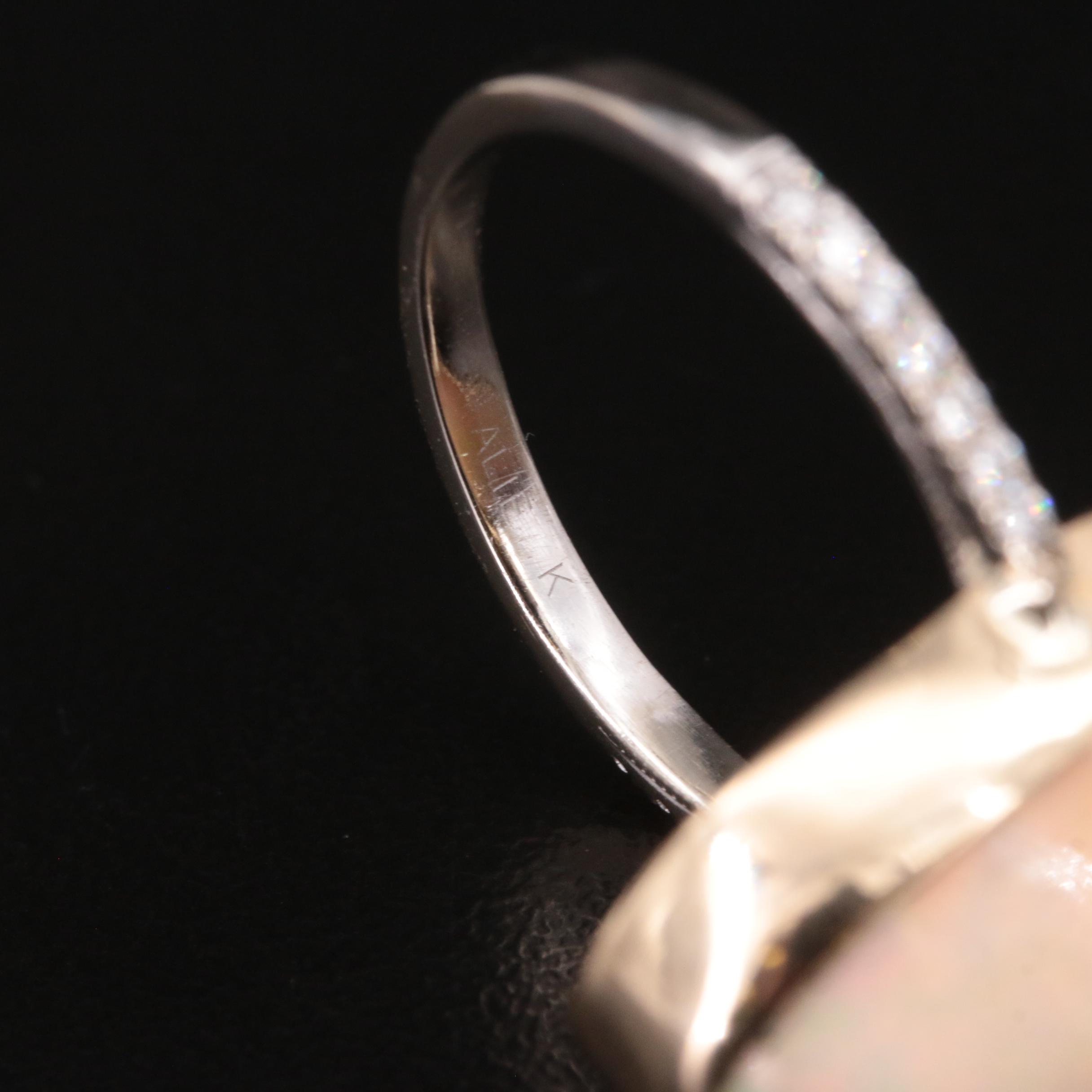 14K 19.56 CT Opal and Diamond Ring