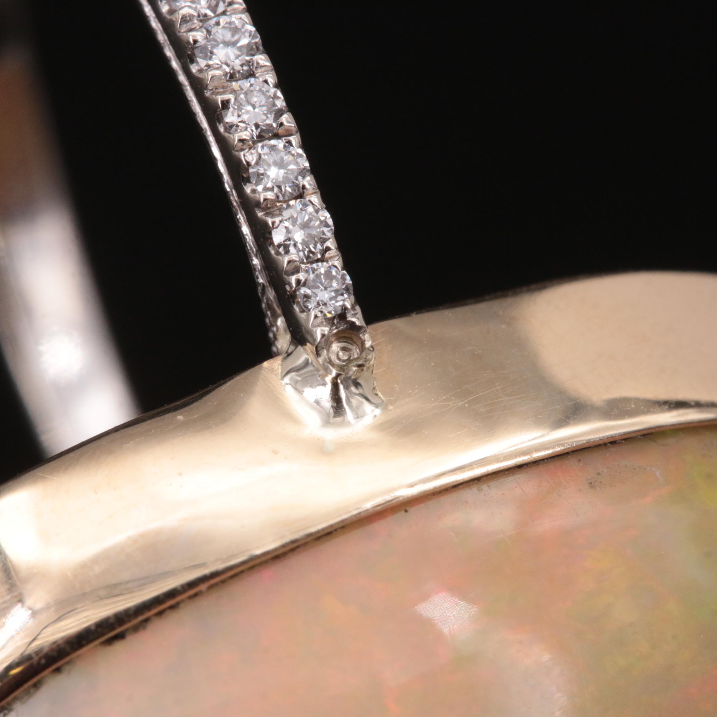 14K 19.56 CT Opal and Diamond Ring