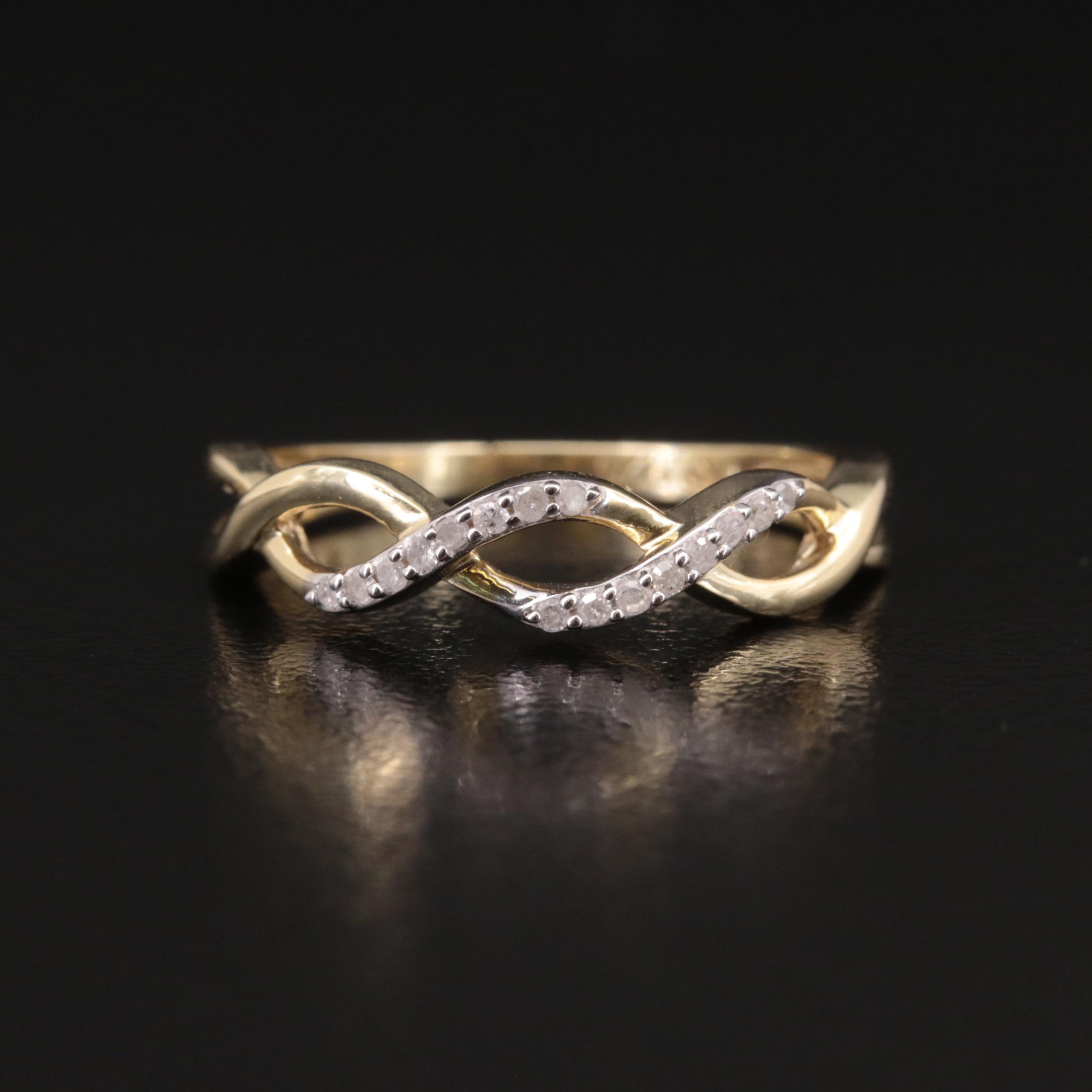 Sterling Diamond Braided Ring