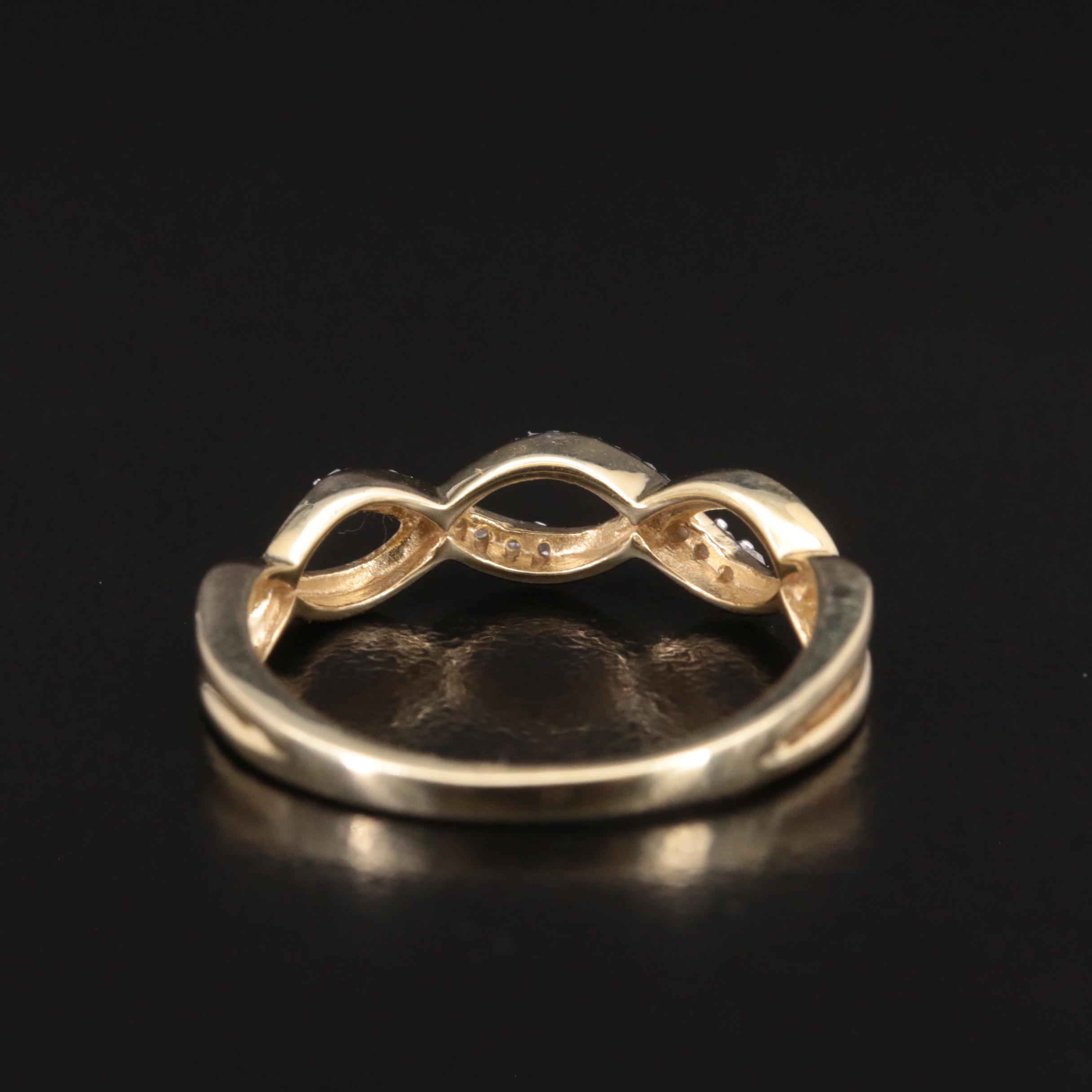 Sterling Diamond Braided Ring