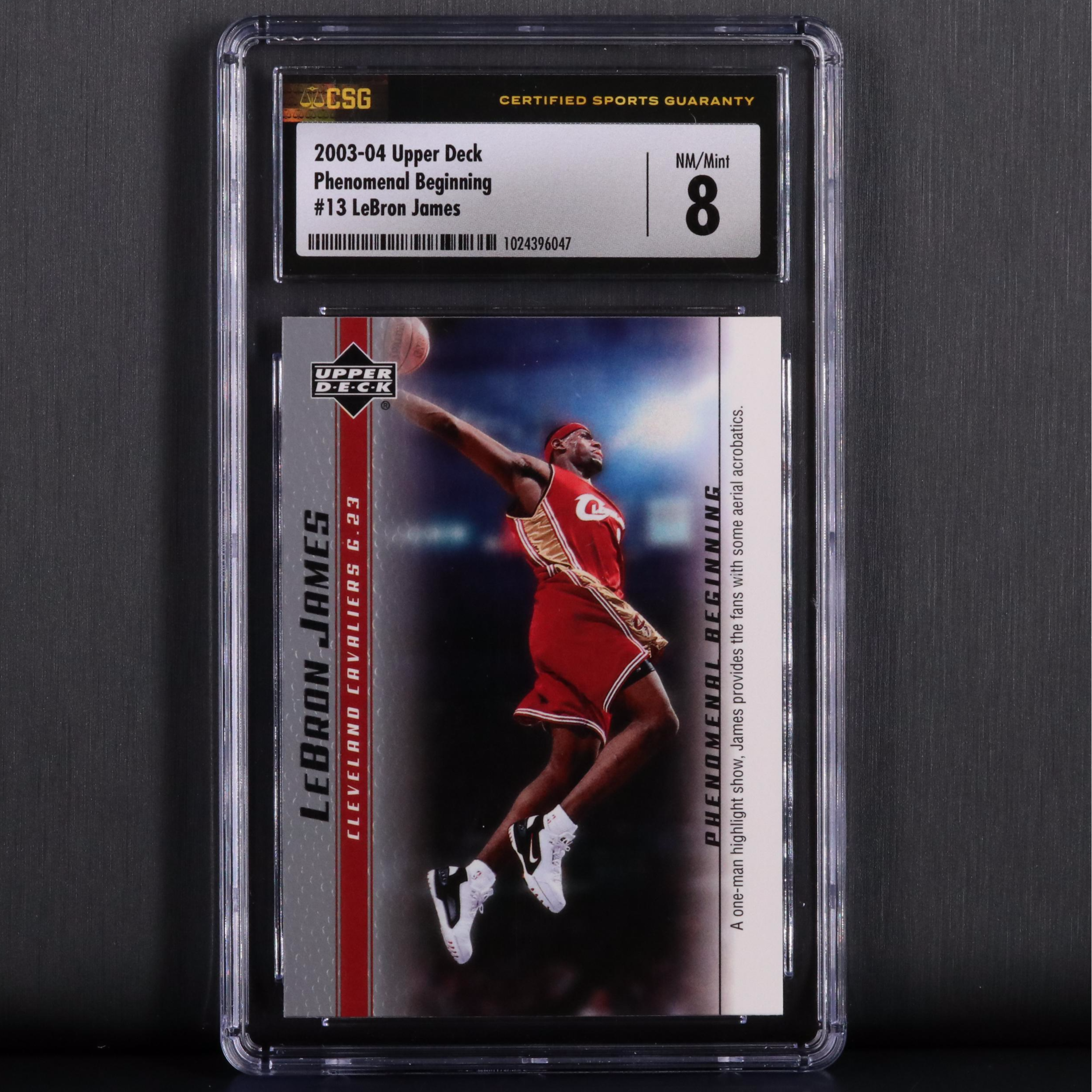 2003-04 Upper Deck LeBron James Phenomenal Beginning #13 Grade 8 Basketball Card