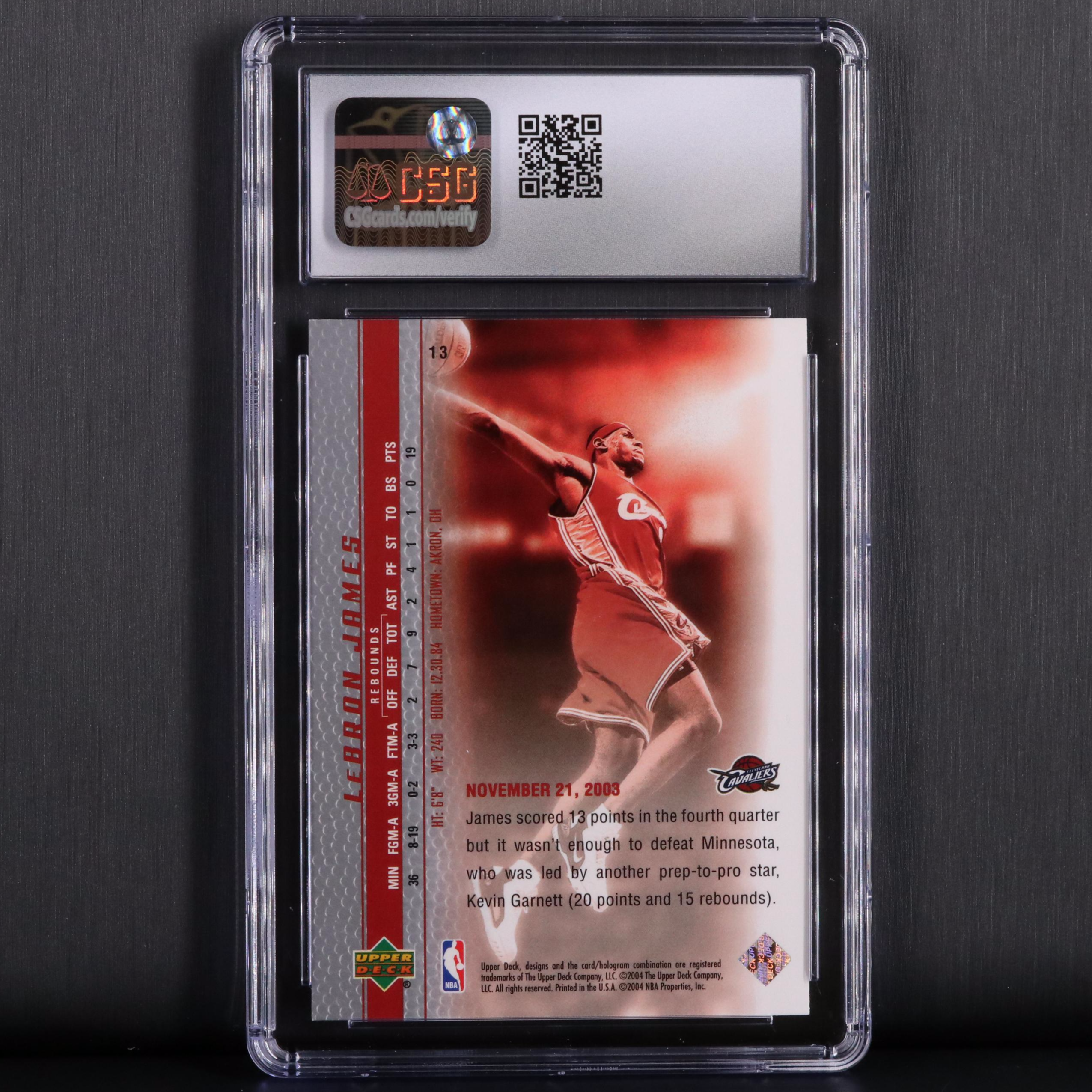 2003-04 Upper Deck LeBron James Phenomenal Beginning #13 Grade 8 Basketball Card