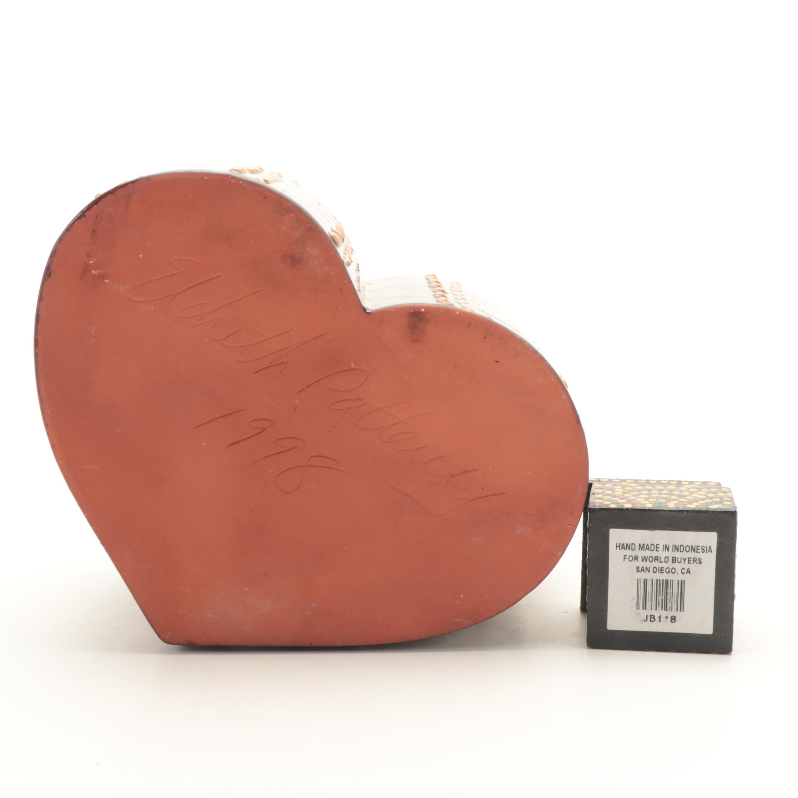 Paul Yacoe Mahogany Puzzle Box with Eldreth Pottery and Other Boxes